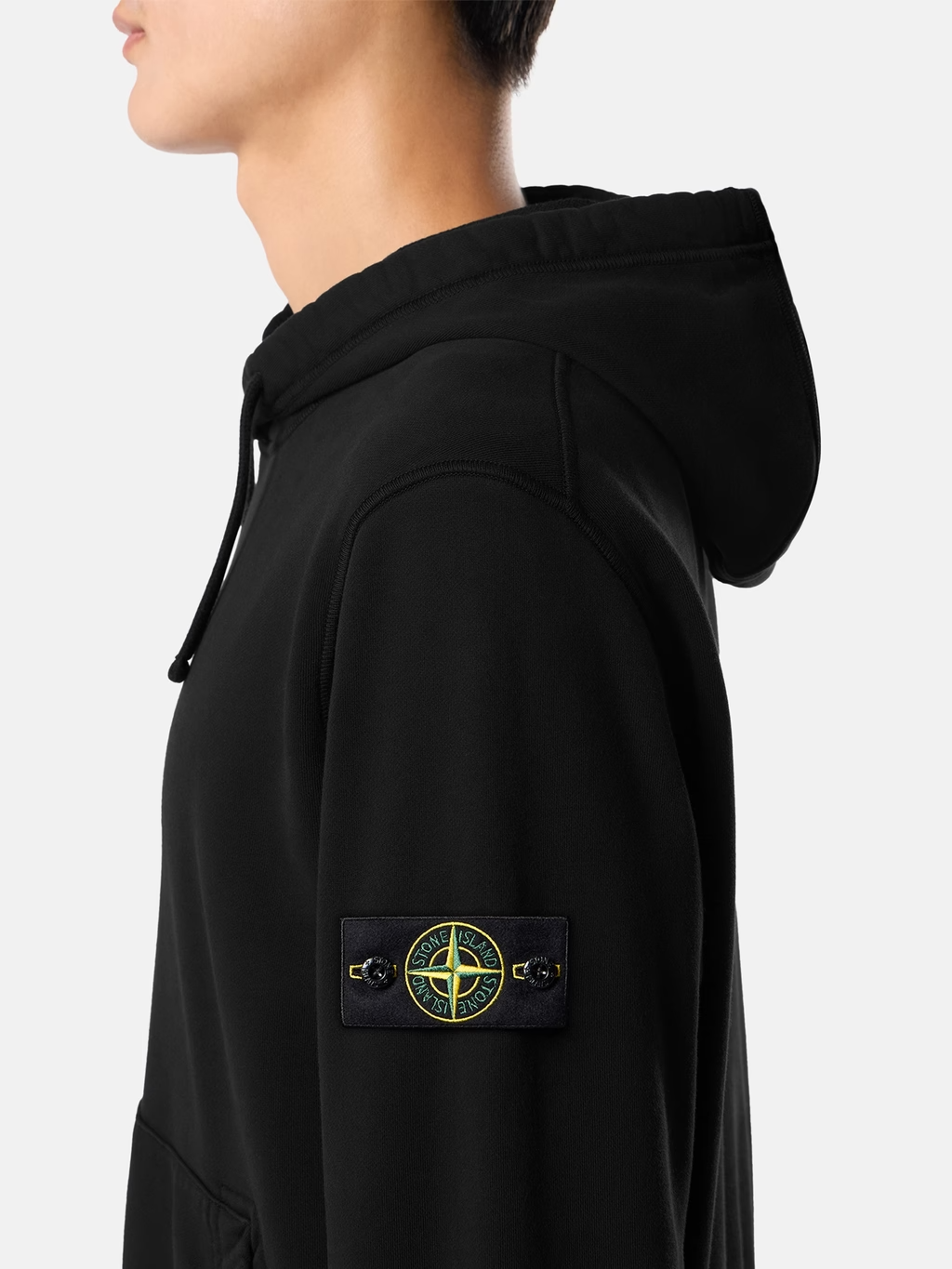 ORGANIC COTTON FLEECE HOODIE BLACK