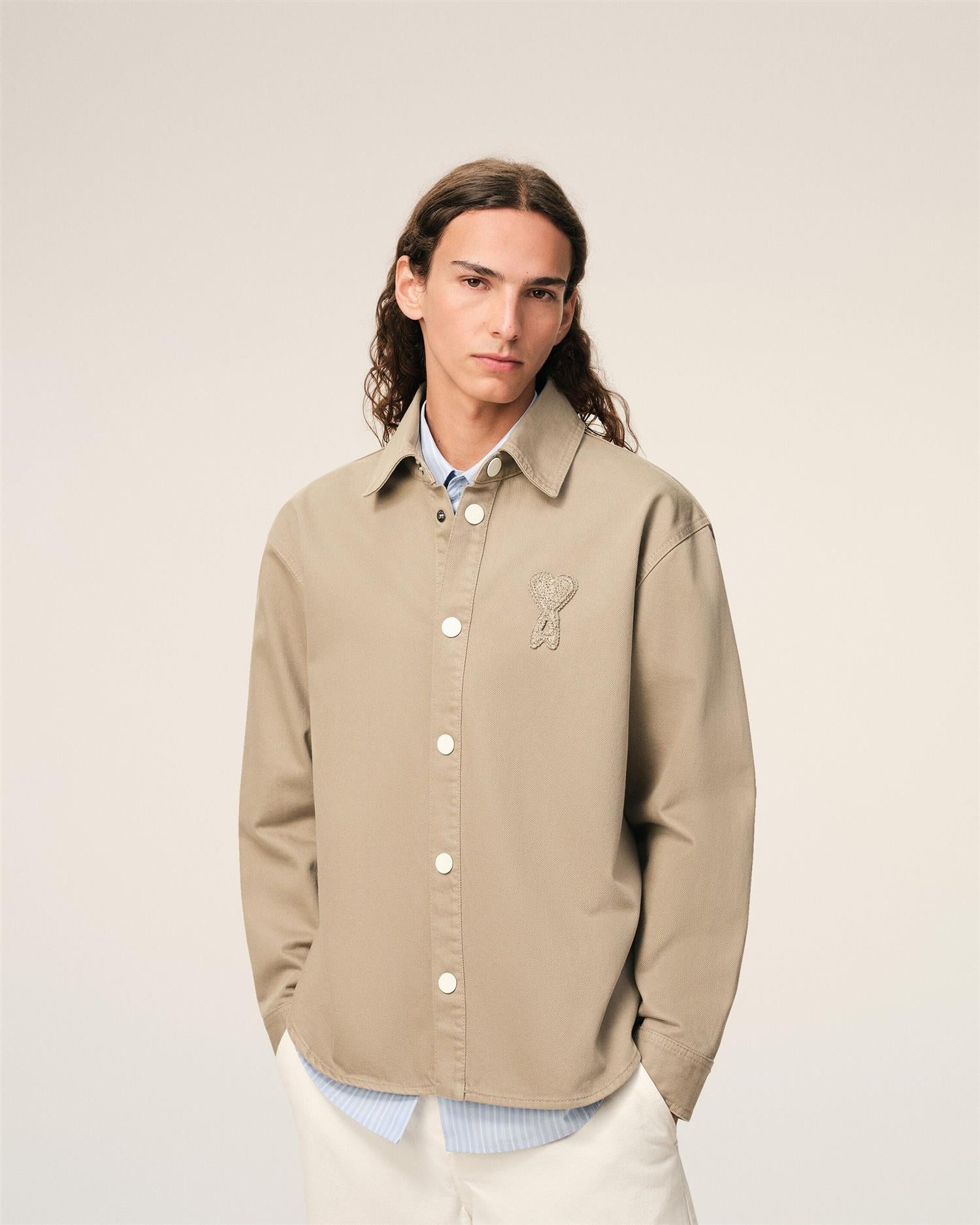 ADC crochet LOGO COTTON TWILL OVERSHIRT TAUPE
