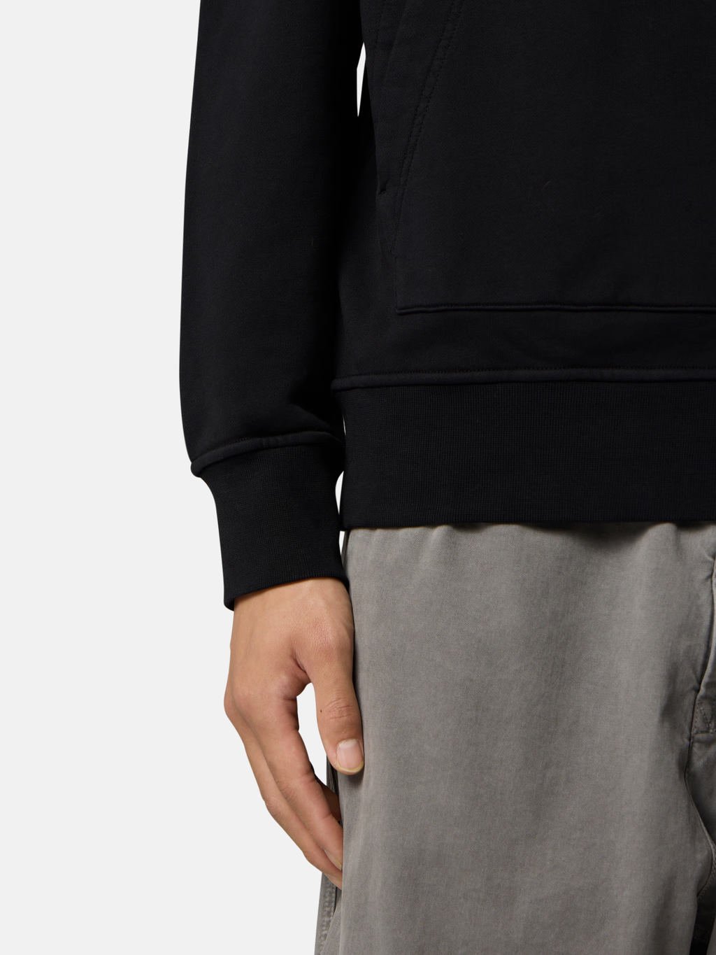 ORGANIC COTTON FLEECE HOODIE BLACK