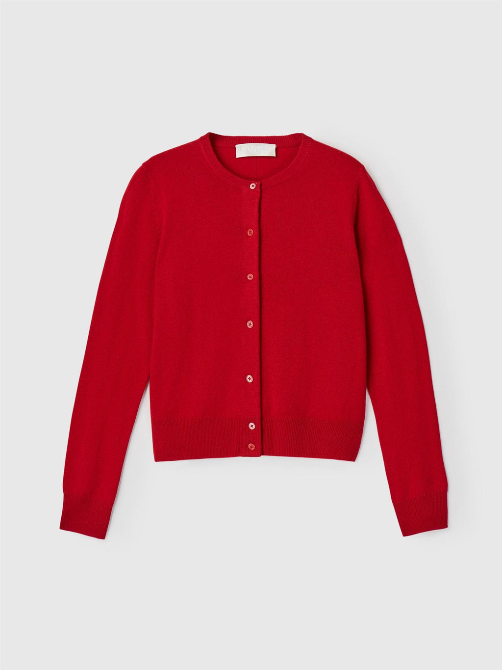 Classic Wool Cardigan Crimson Red