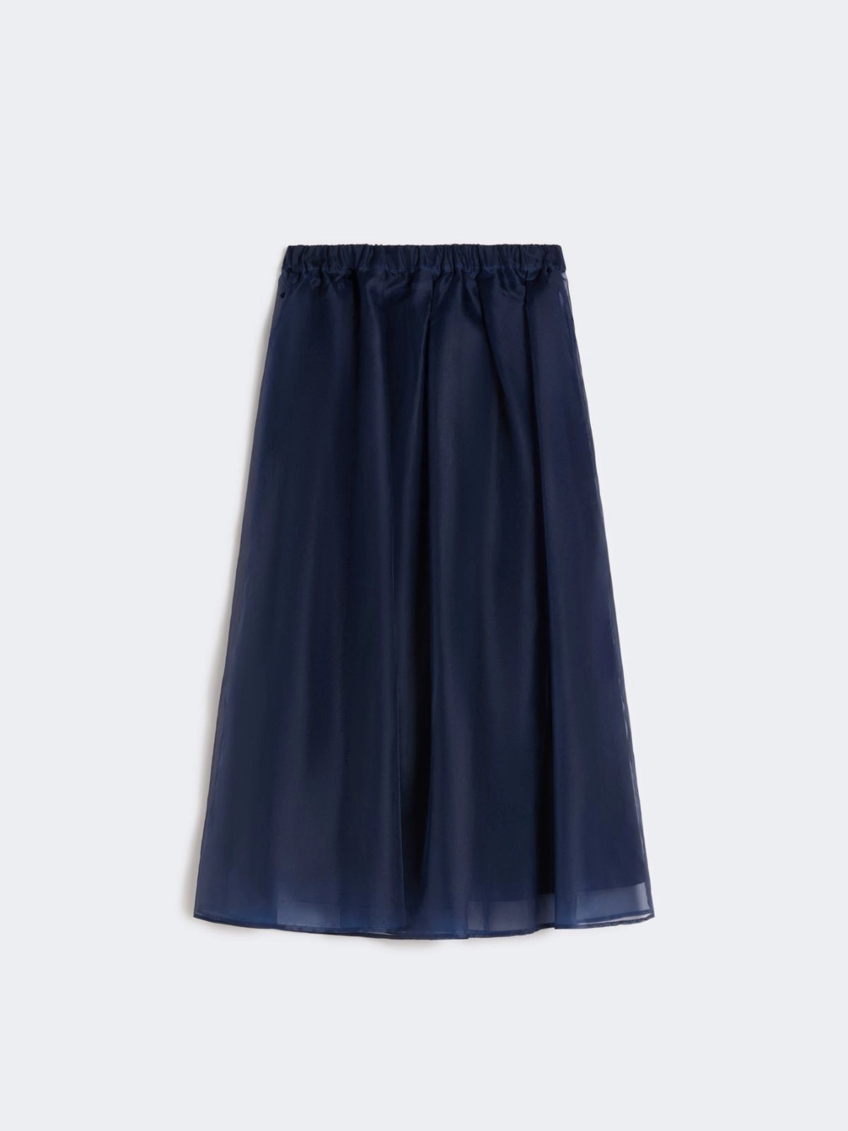VISINO Pleated Silk Organza Skirt NAVY