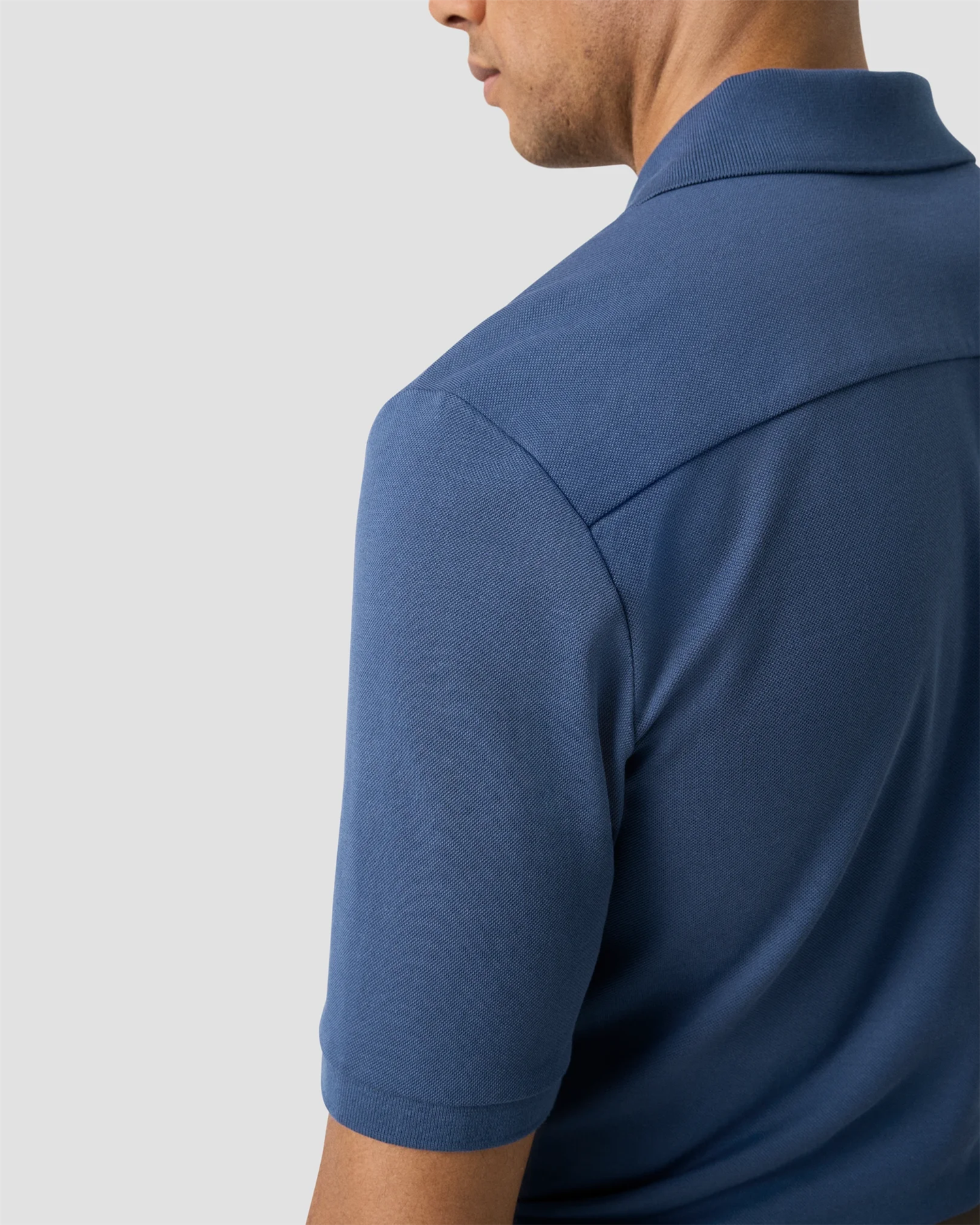 Pima Cotton Pique Polo T-Shirt Mid Blue