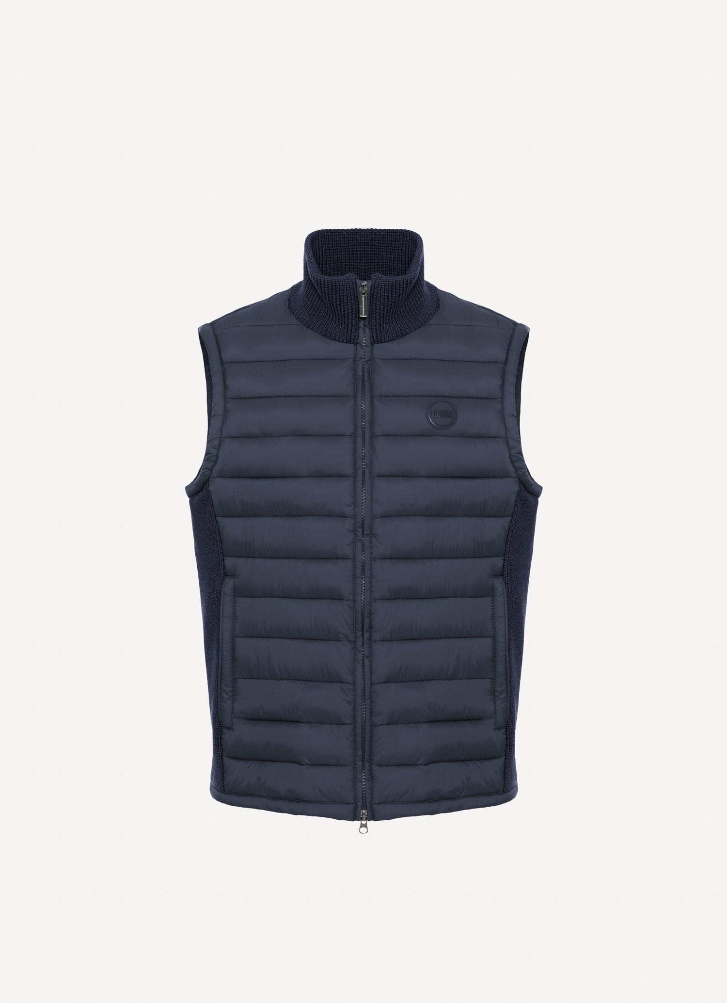PADDED VEST WITH KNIT DETAILS NAVY BLUE