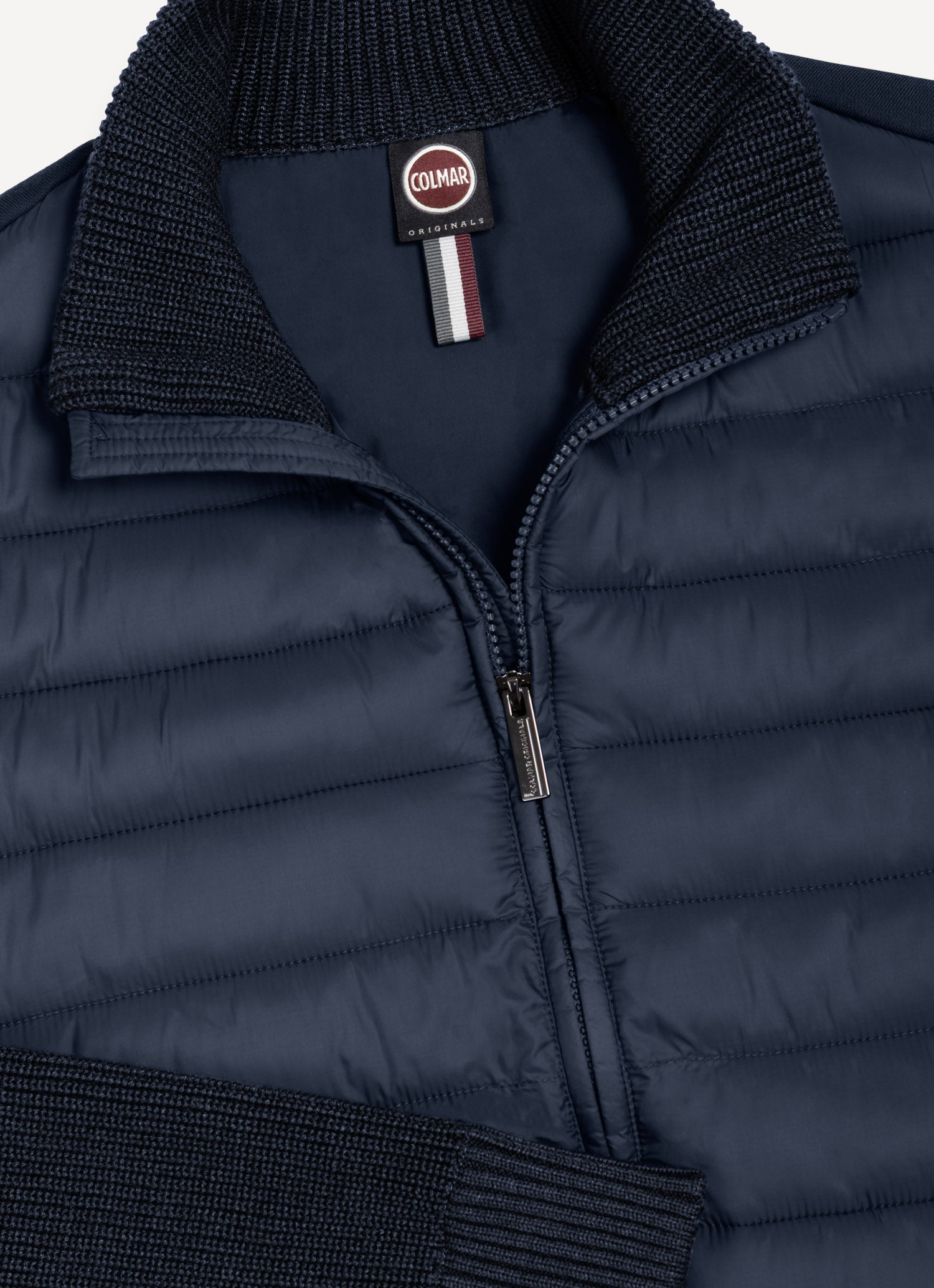 KNITTED THERMAL PADDED JACKET NAVY BLUE