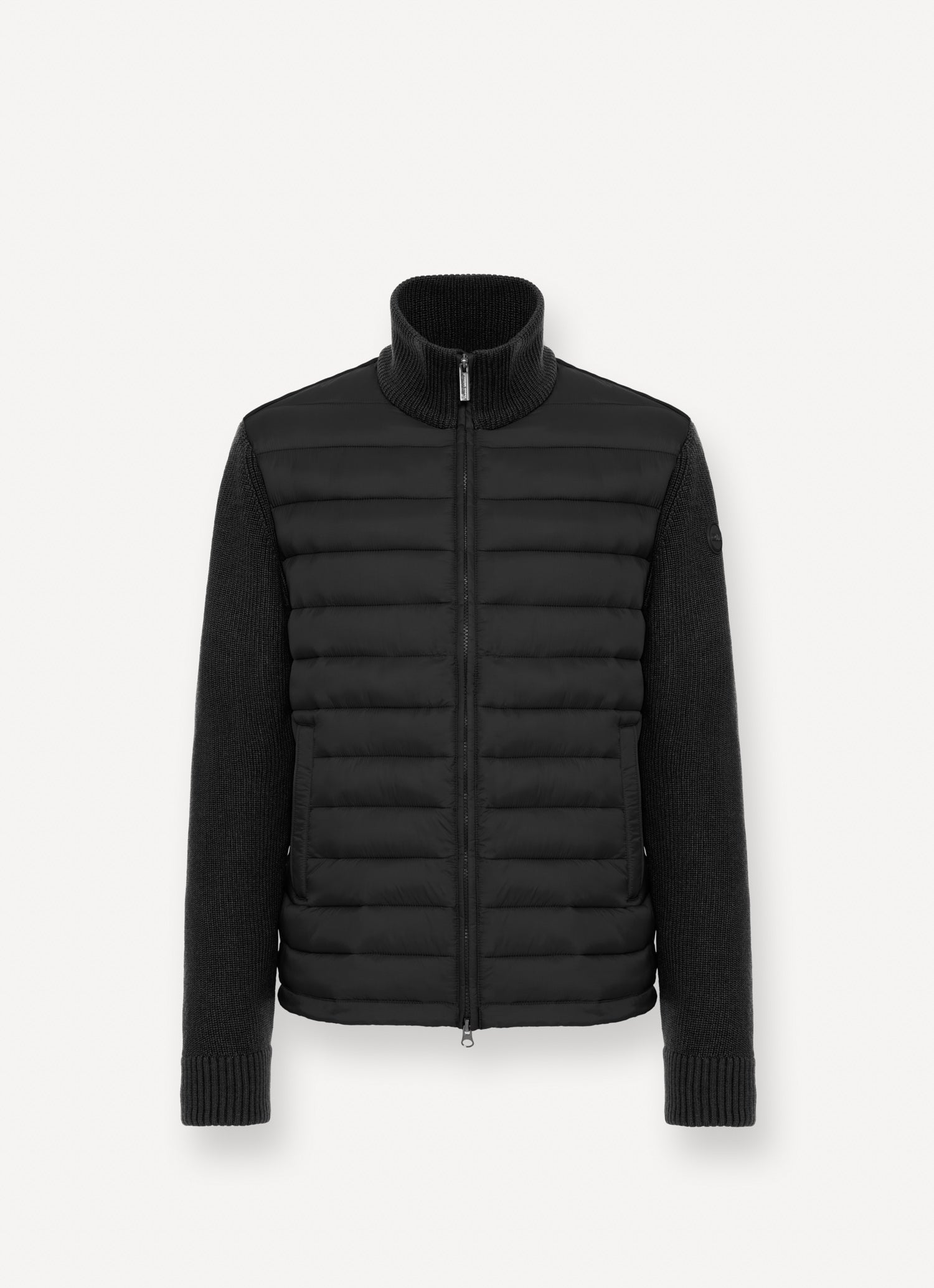 KNITTED THERMAL PADDED JACKET BLACK