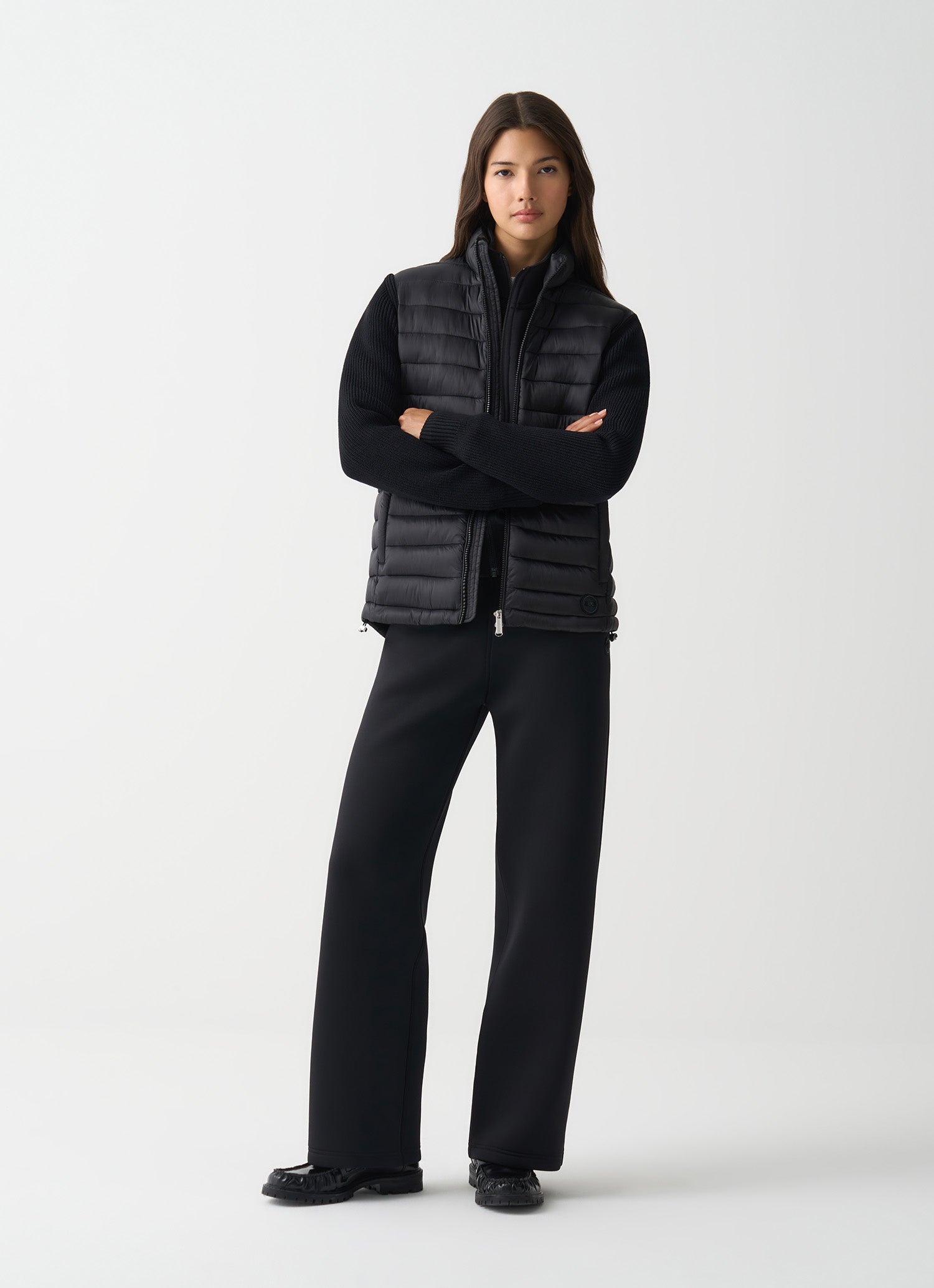 KNITTED PADDED JACKET BLACK