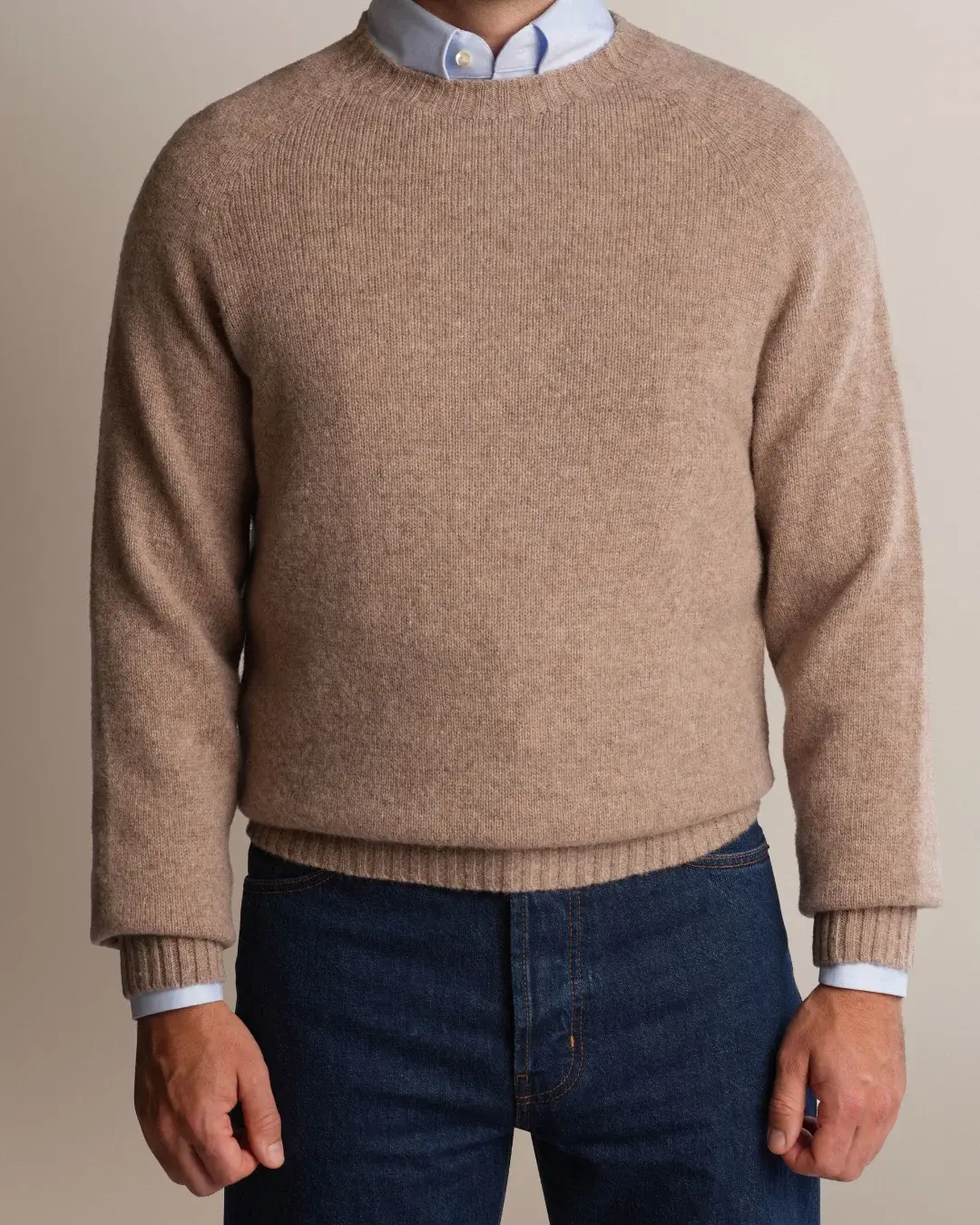 Shetland Wool Sweater Beige