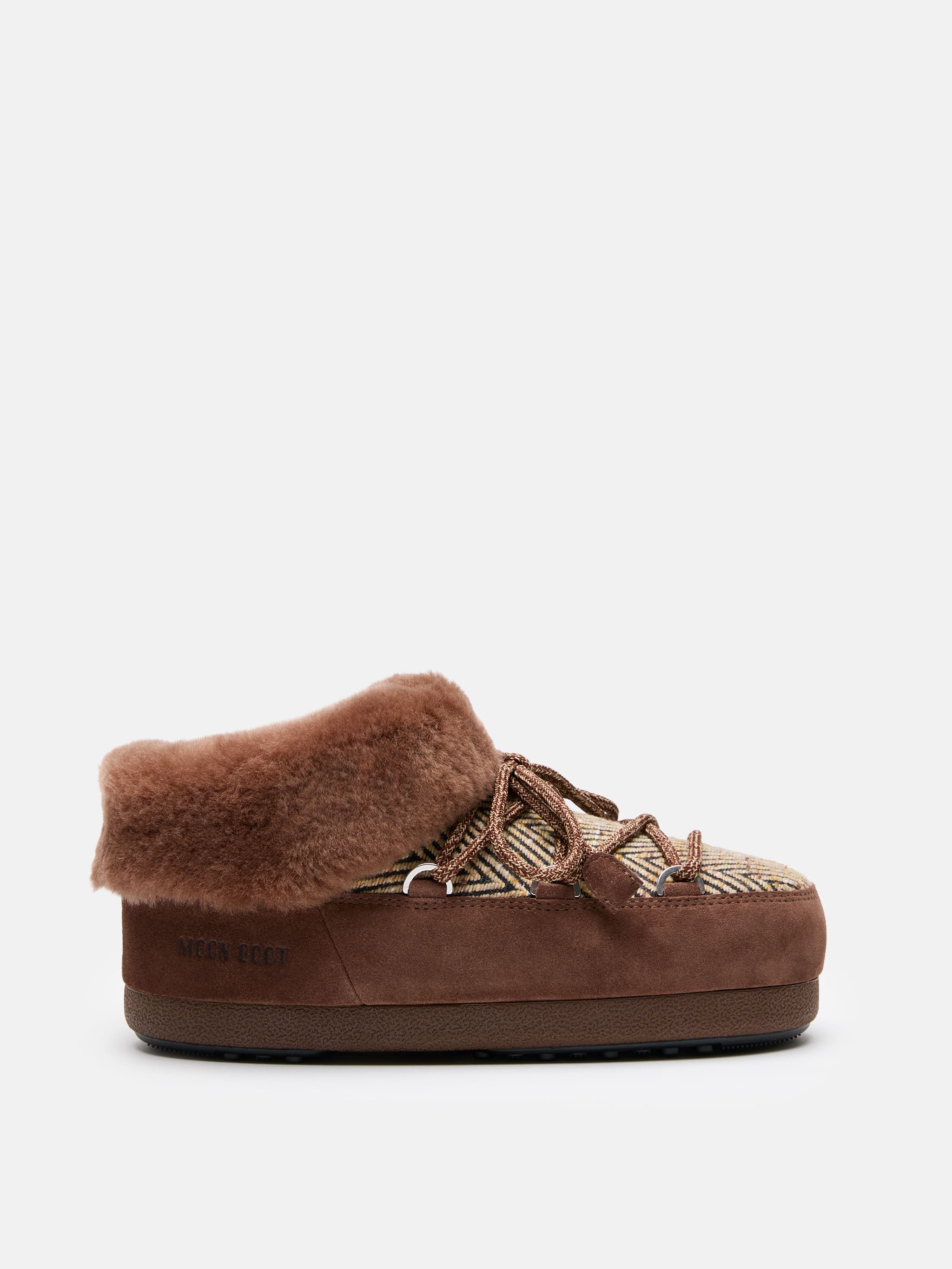 MOON BOOT X GUEST IN RESIDENCE EVX CHALET FAUX FUR MULES COCOA