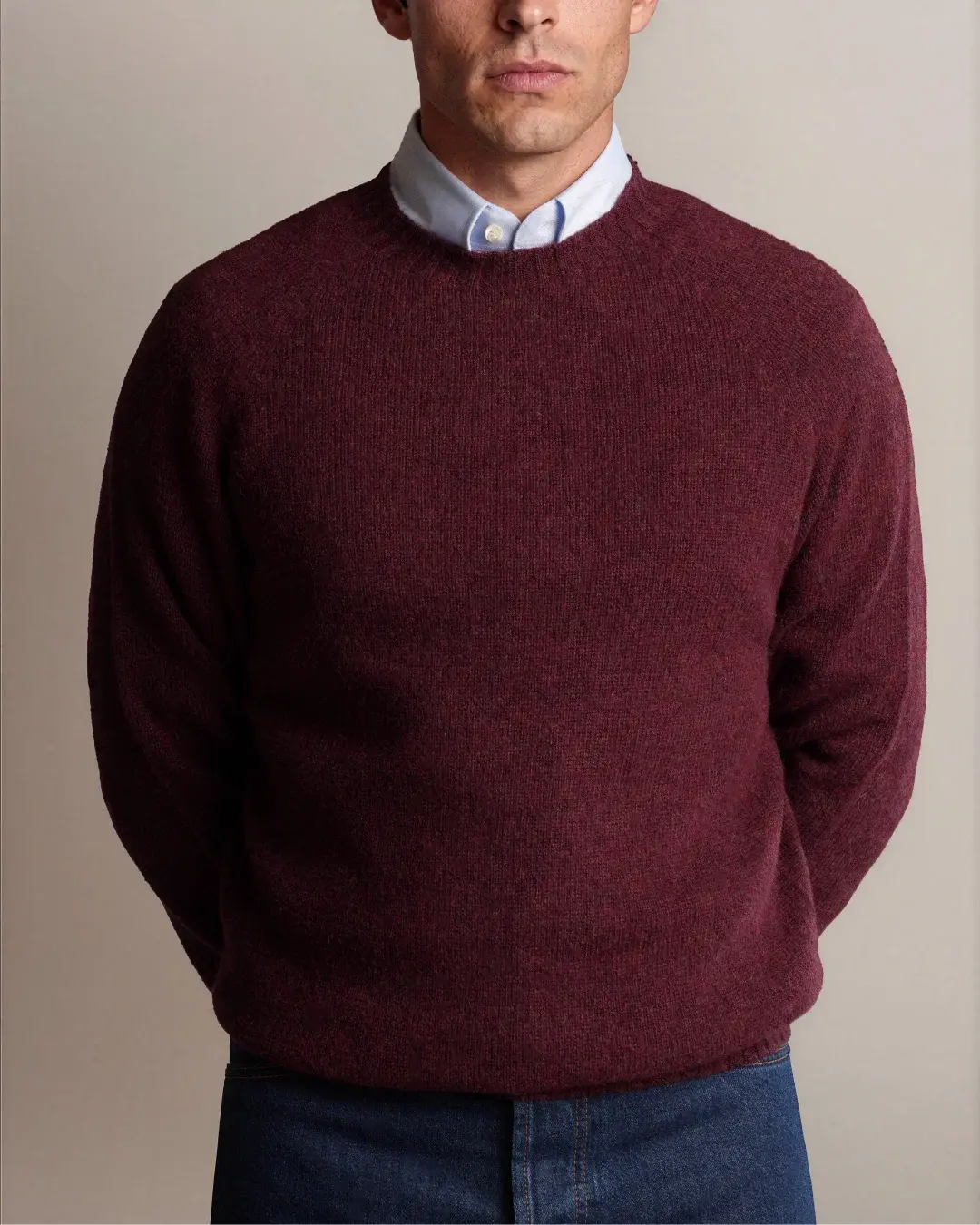 Shetland Wool Sweater Burgundy
