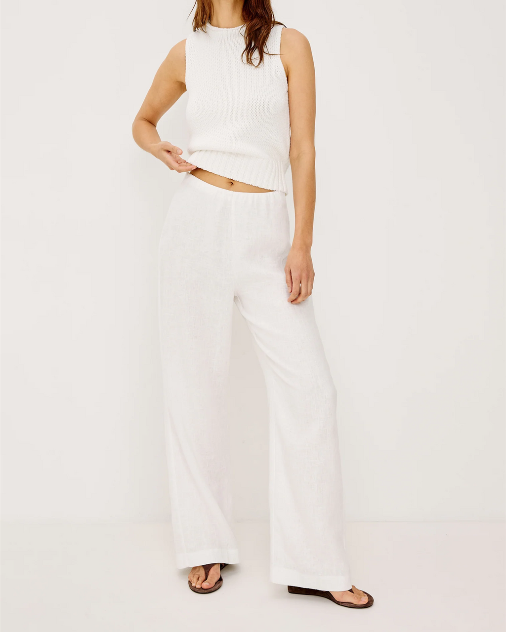 ANDRINE LINEN PANTS WHITE