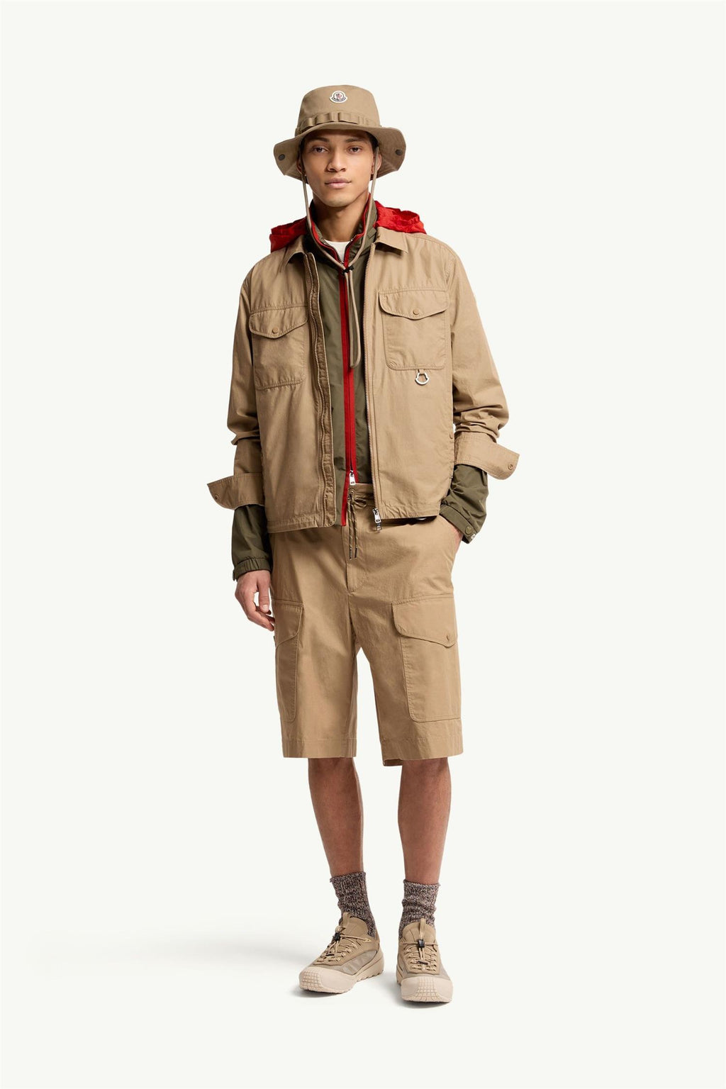 Cotton Poplin Cargo Shorts TAN
