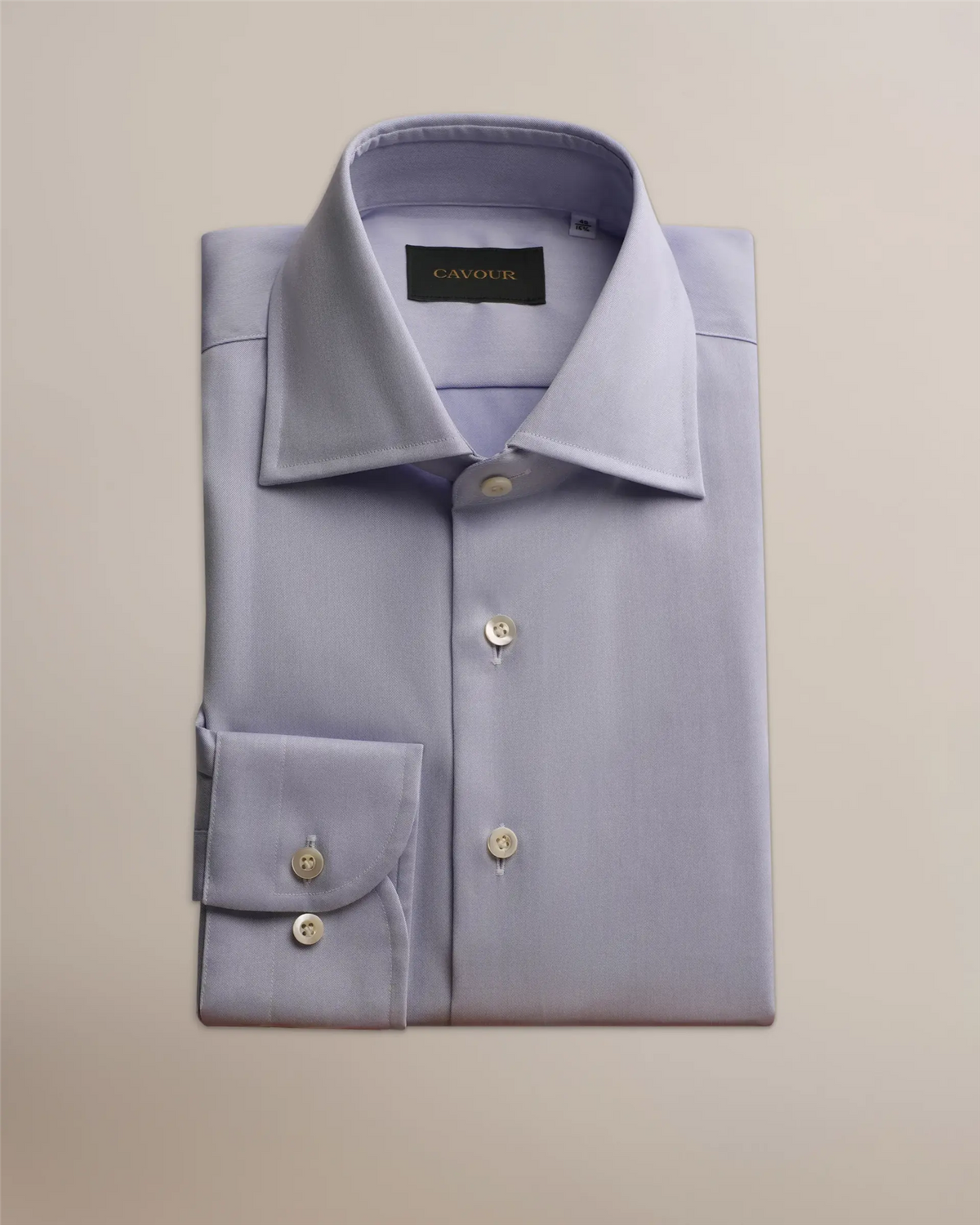 Cavour Cotton Twill Dress Shirt Blue