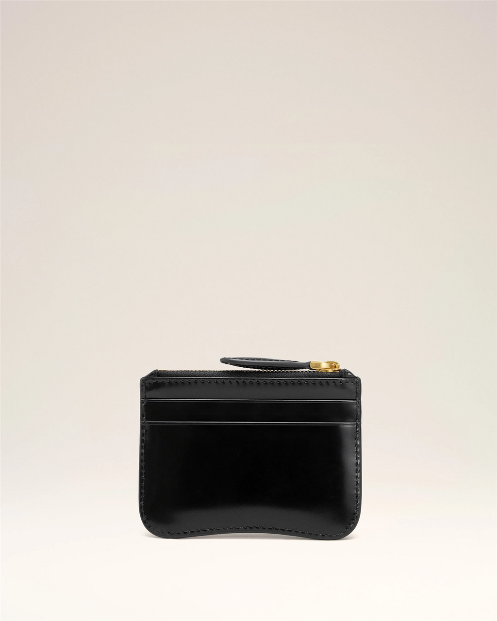 ZIPPED LEATHER ADC CARD HOLDER BLACK
