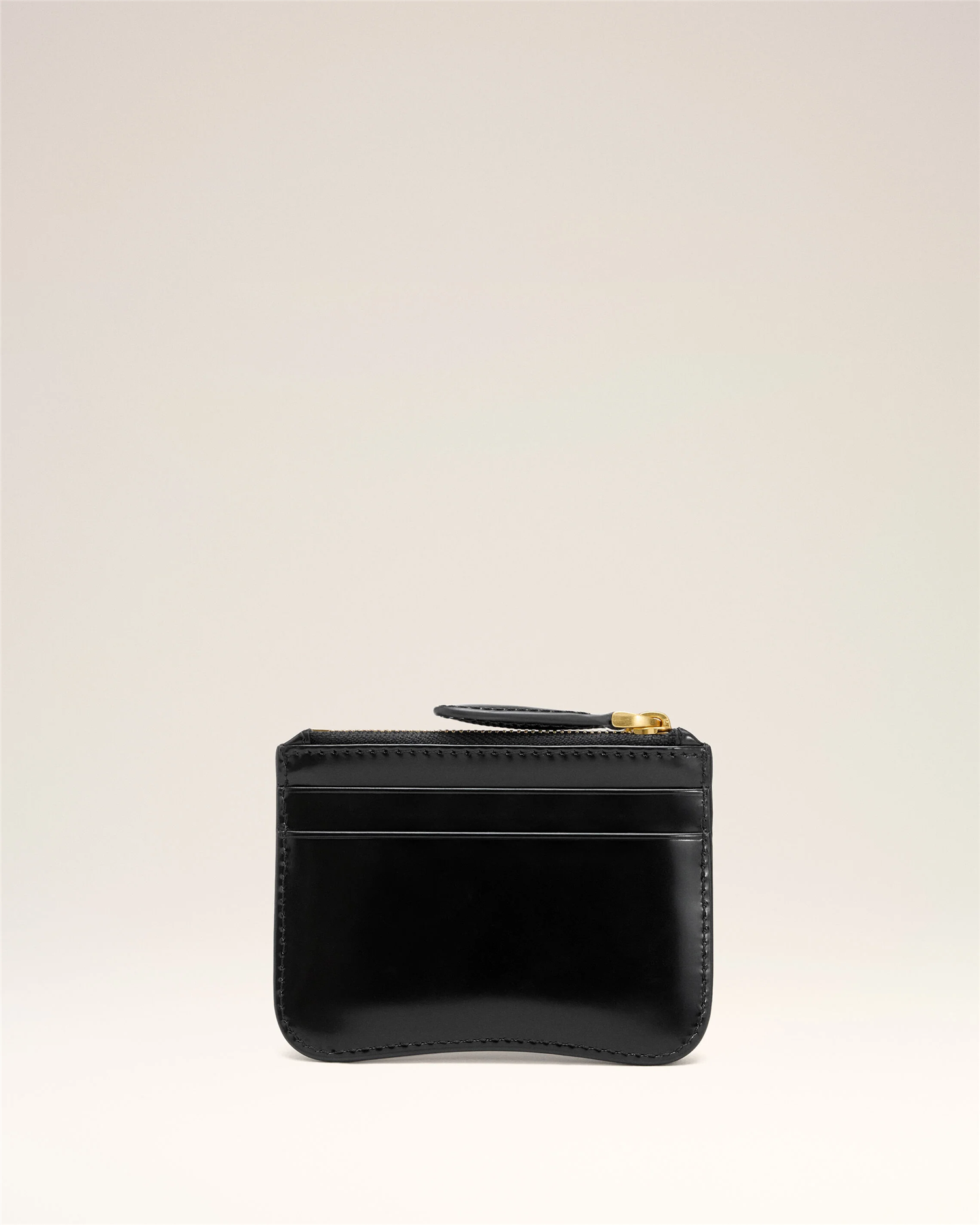 ZIPPED LEATHER ADC CARD HOLDER BLACK