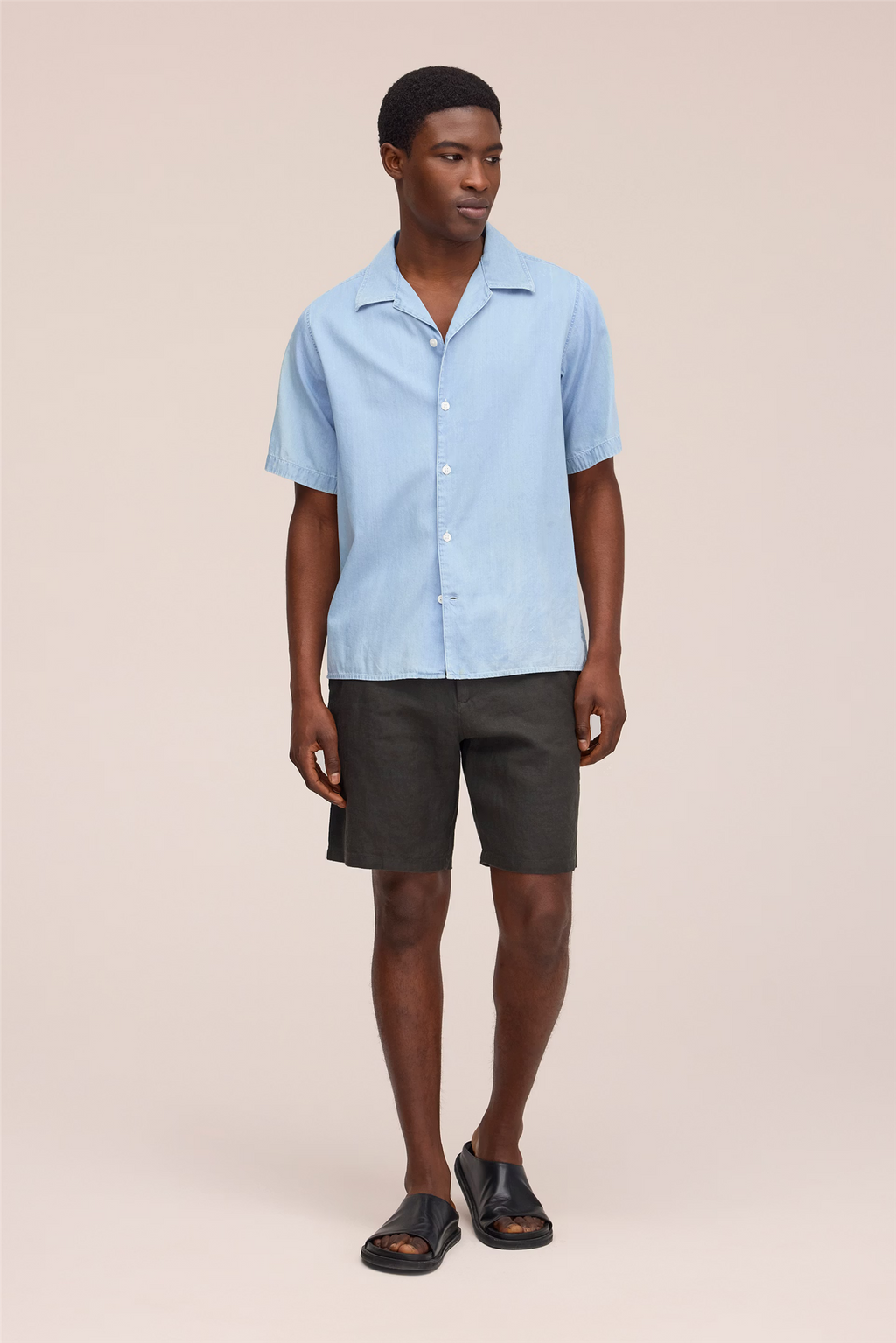 Aden 1454 Linen Shorts Dark Army