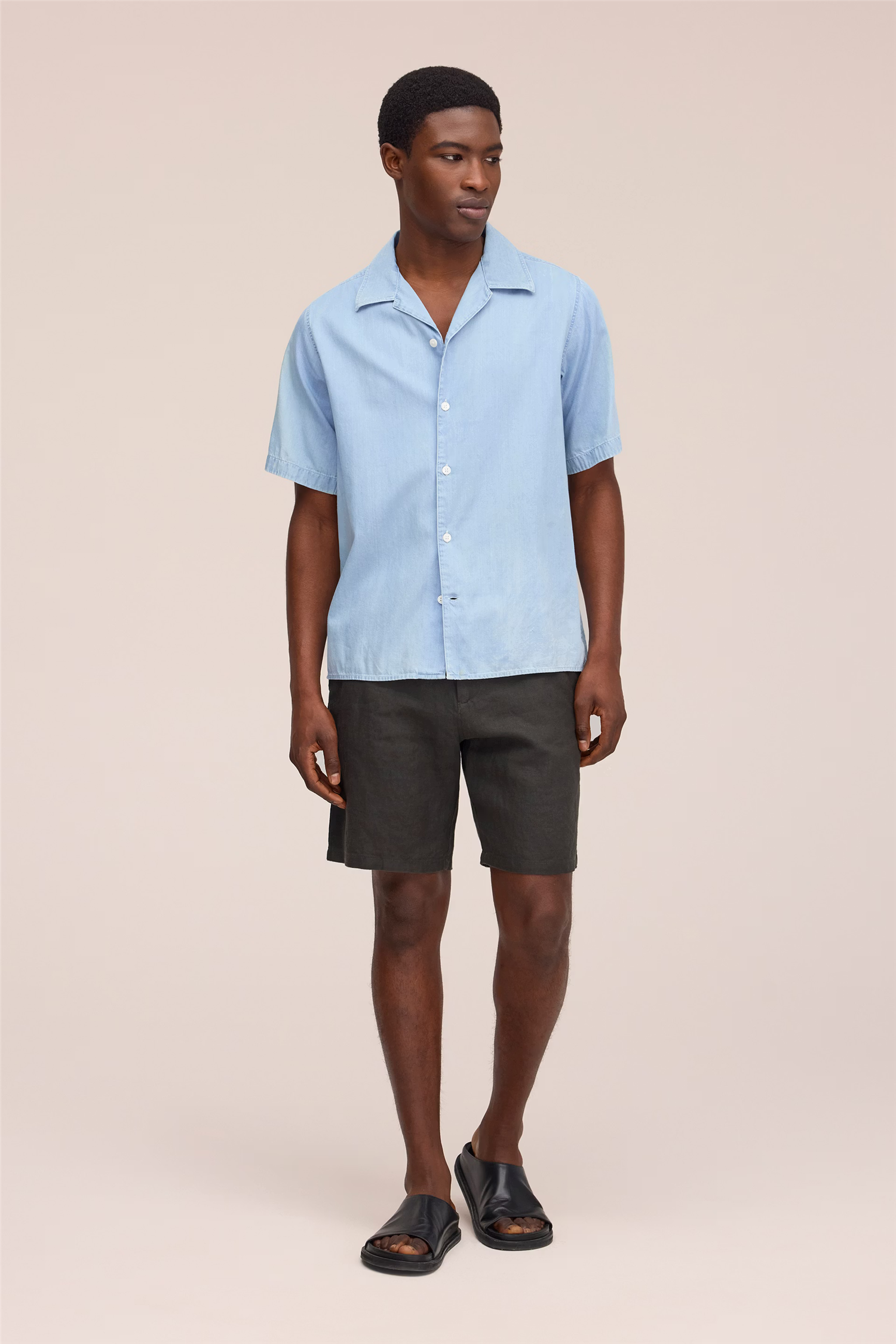 Aden 1454 Linen Shorts Dark Army