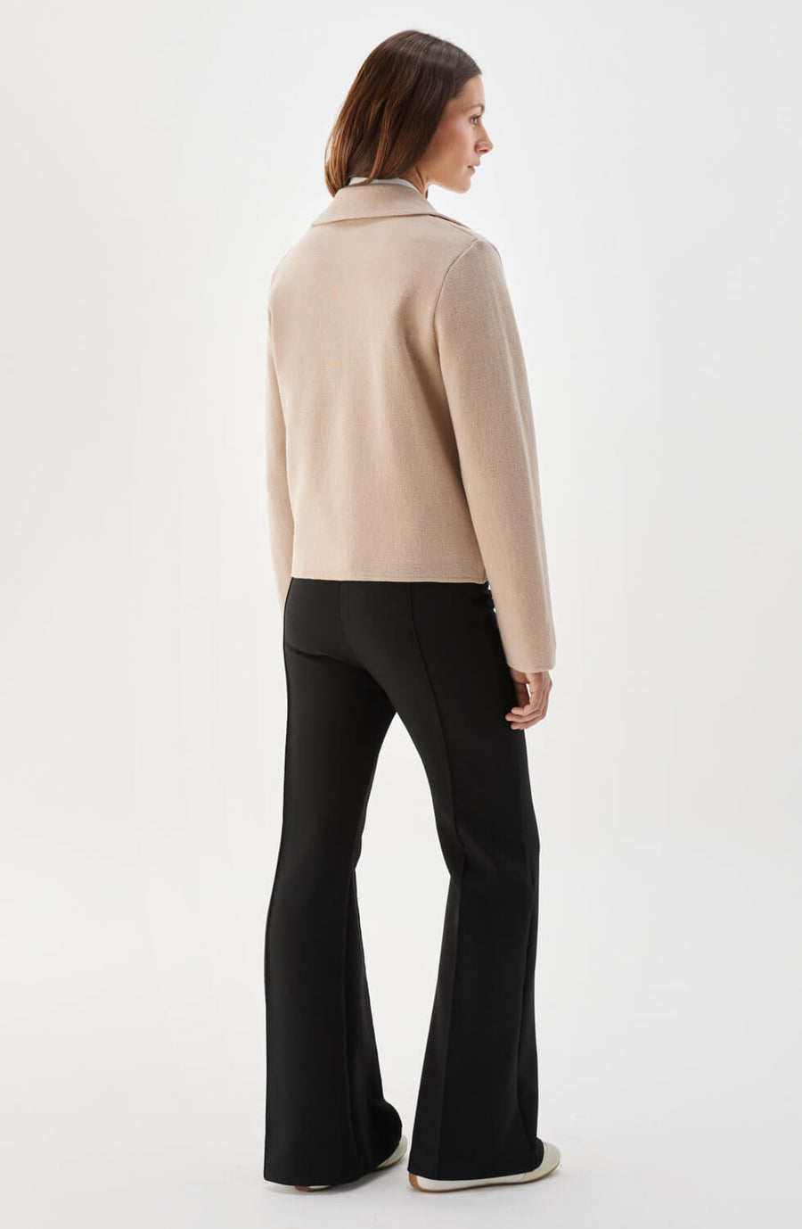 INDRA KNITTED WOOL JACKET FUDGE