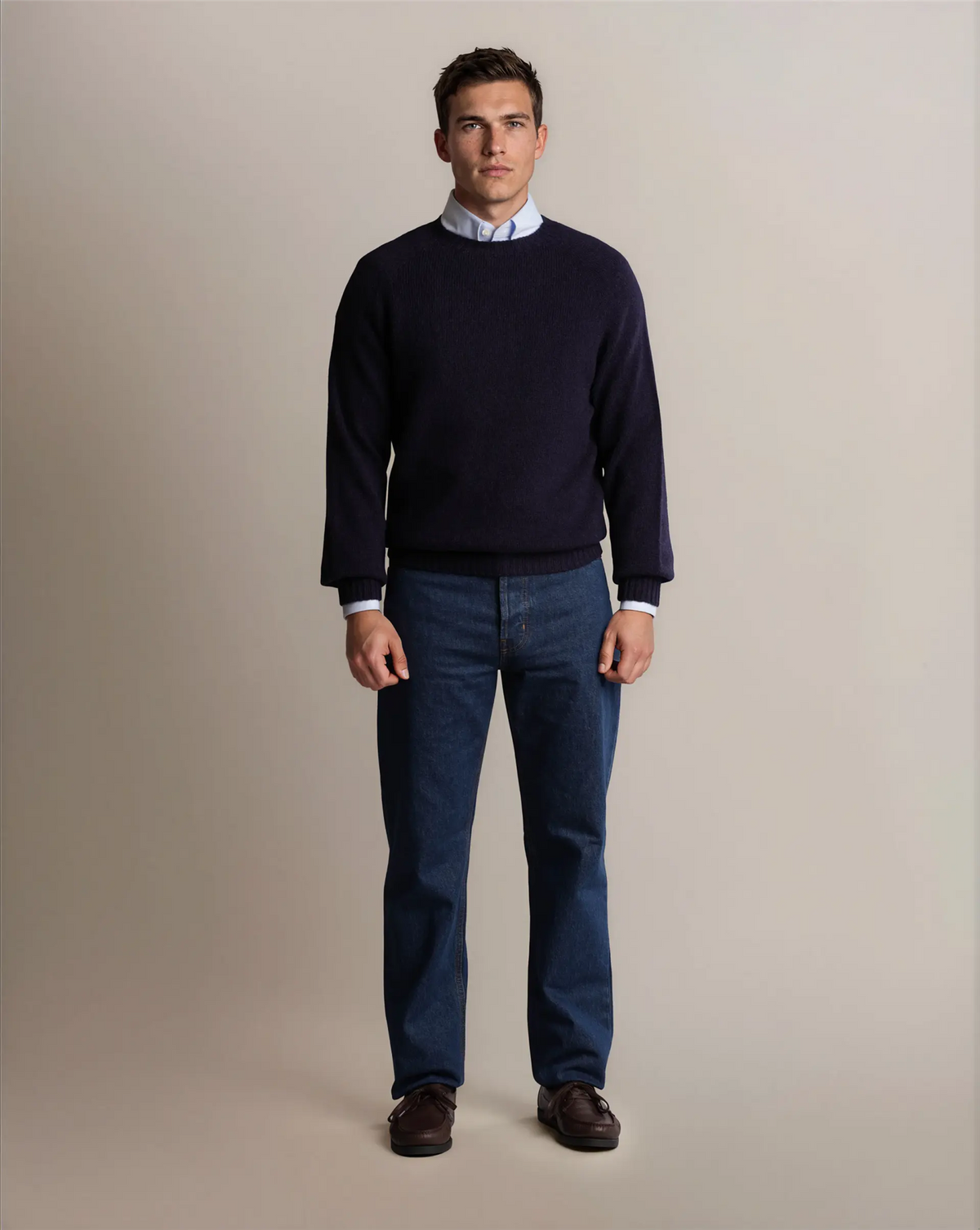 Shetland Wool Sweater Navy