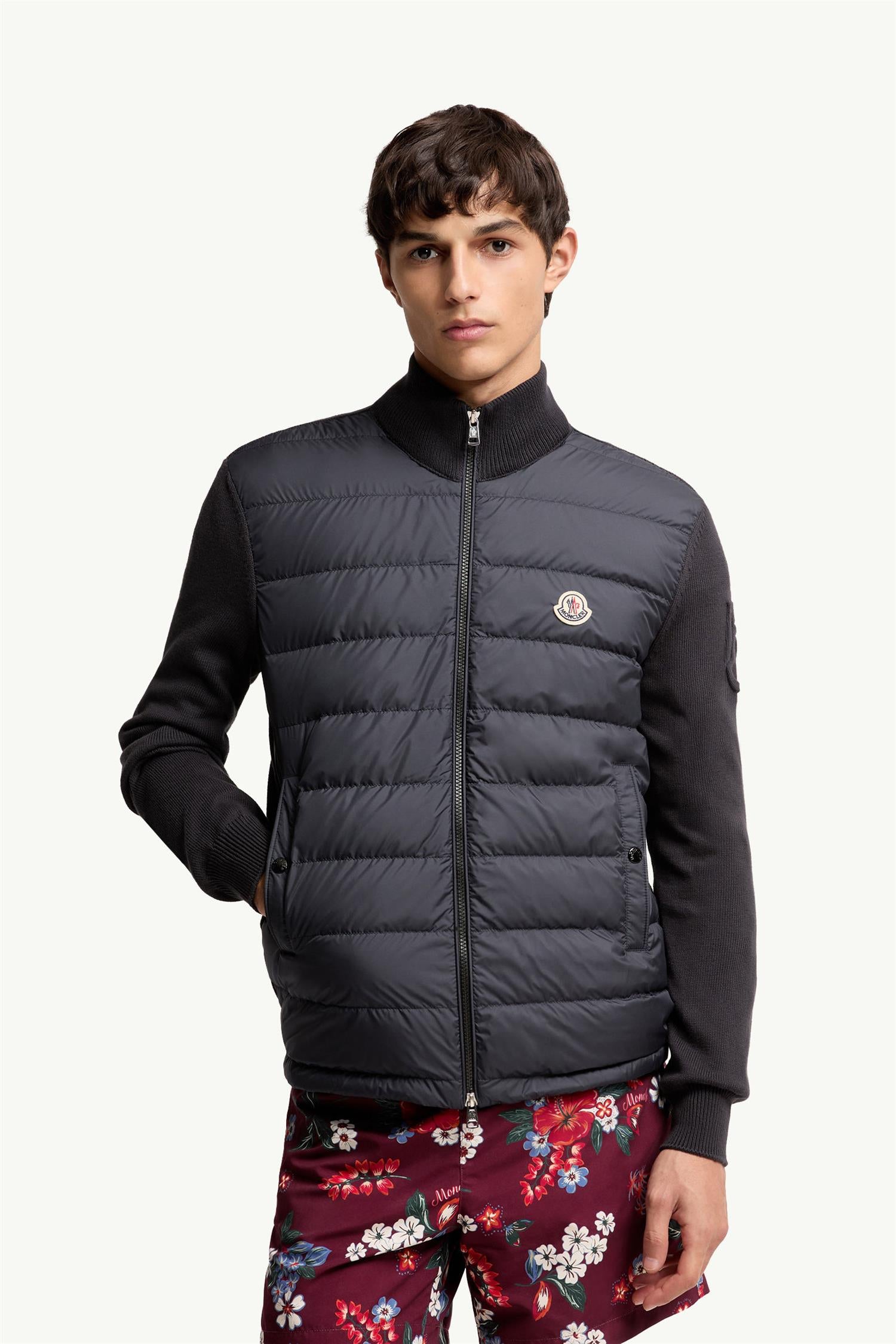 Padded CARDIGAN cotton knit Dark Blue