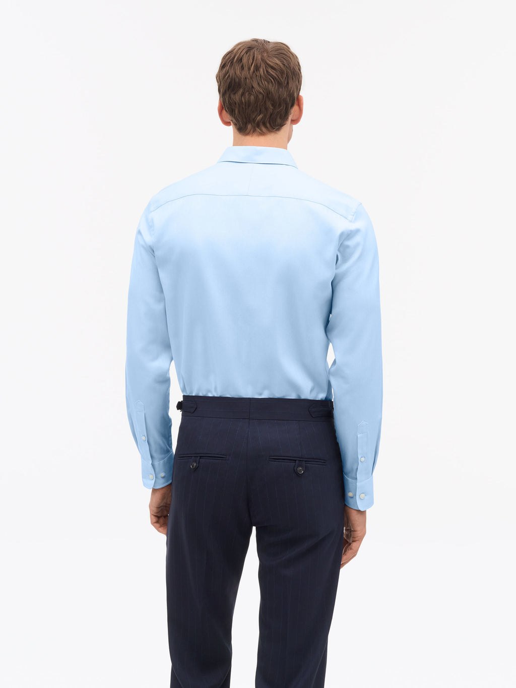 Adley C Herringbone Shirt Light Blue