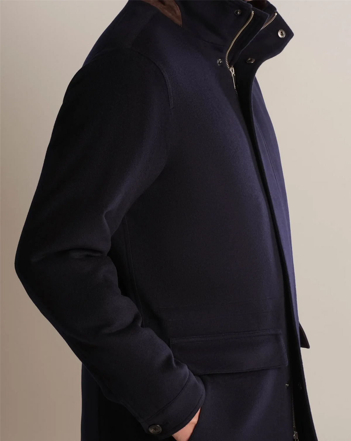 Winter Wool Car Coat Navy