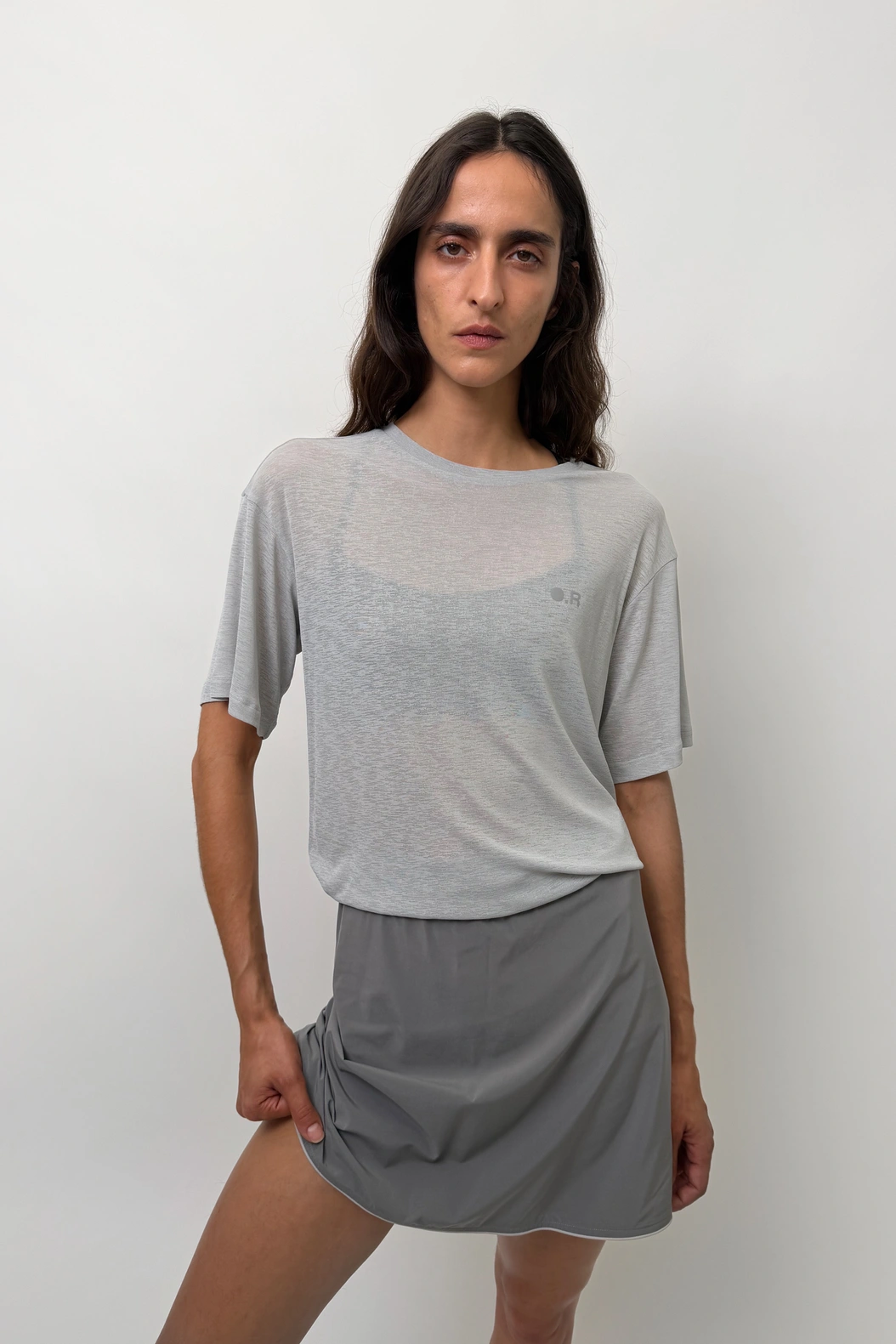Textured T-shirt Grey