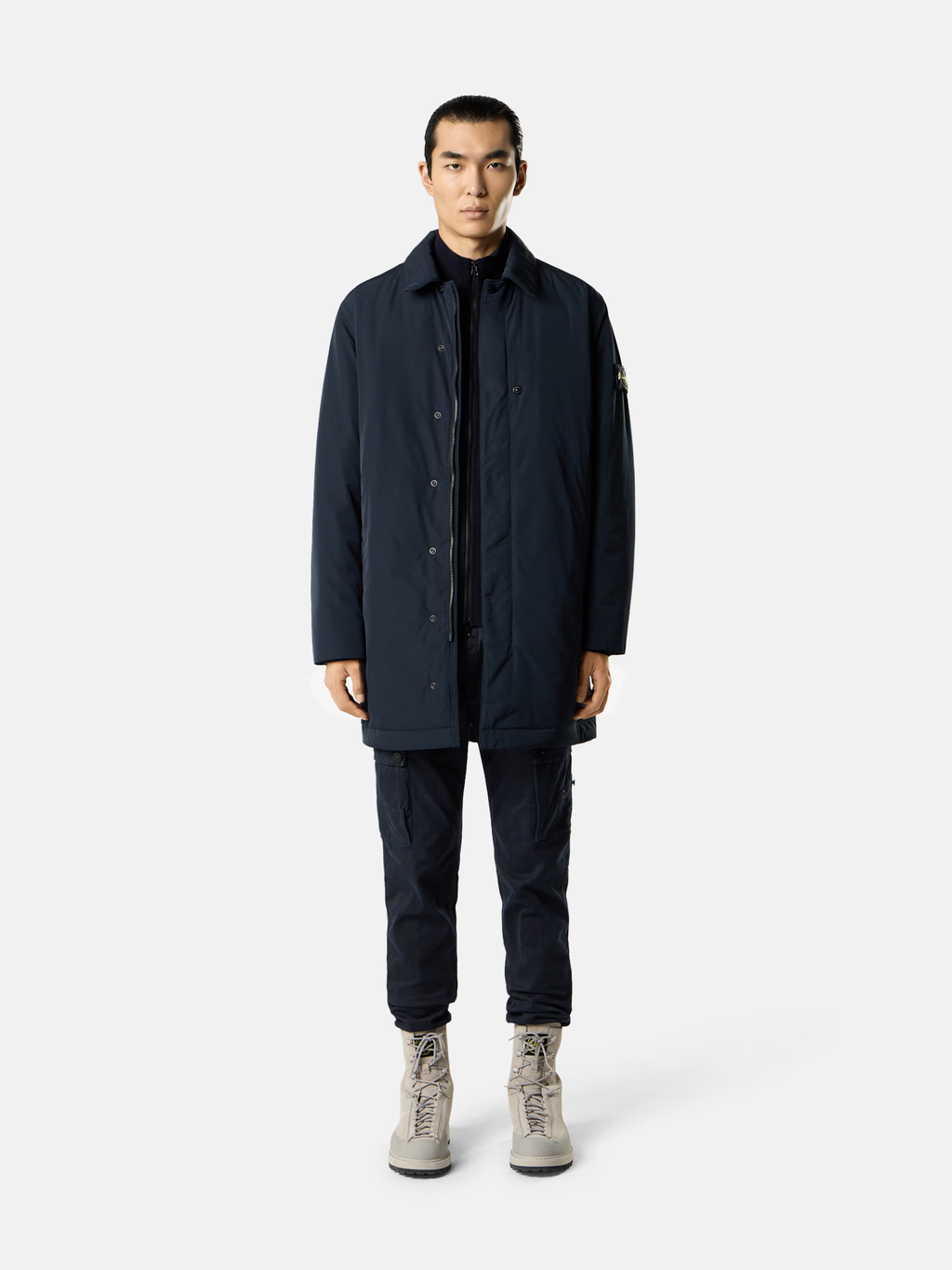 Padded Micro Twill PrimaLoft® CAR COAT NAVY