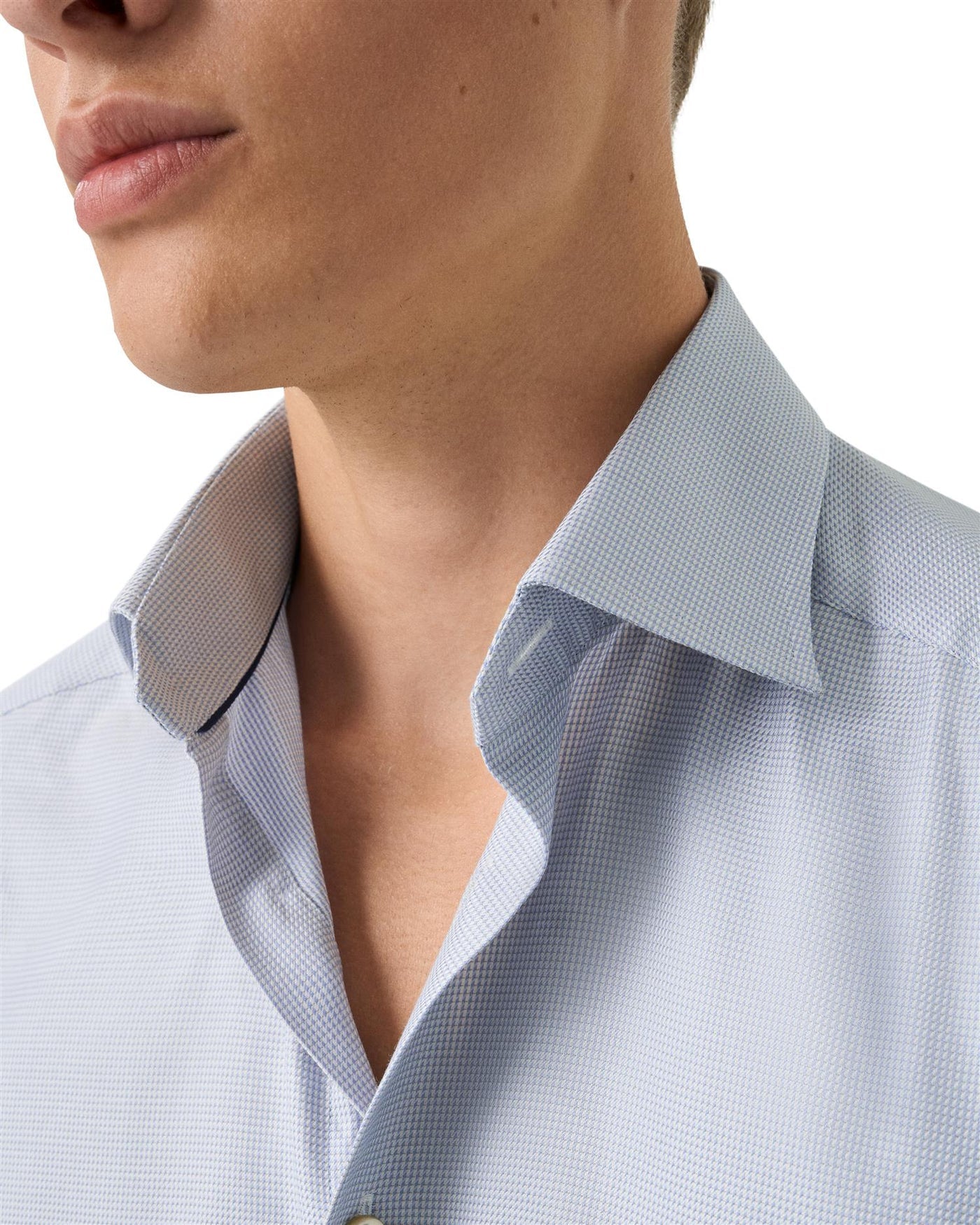 Slim Fit Semi Solid Signature Twill Shirt Light Blue