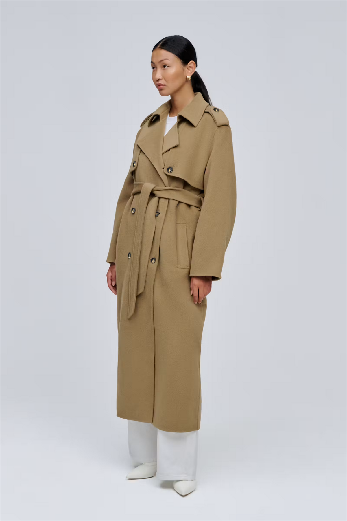 Camerona Long Wool Coat Dark Camel