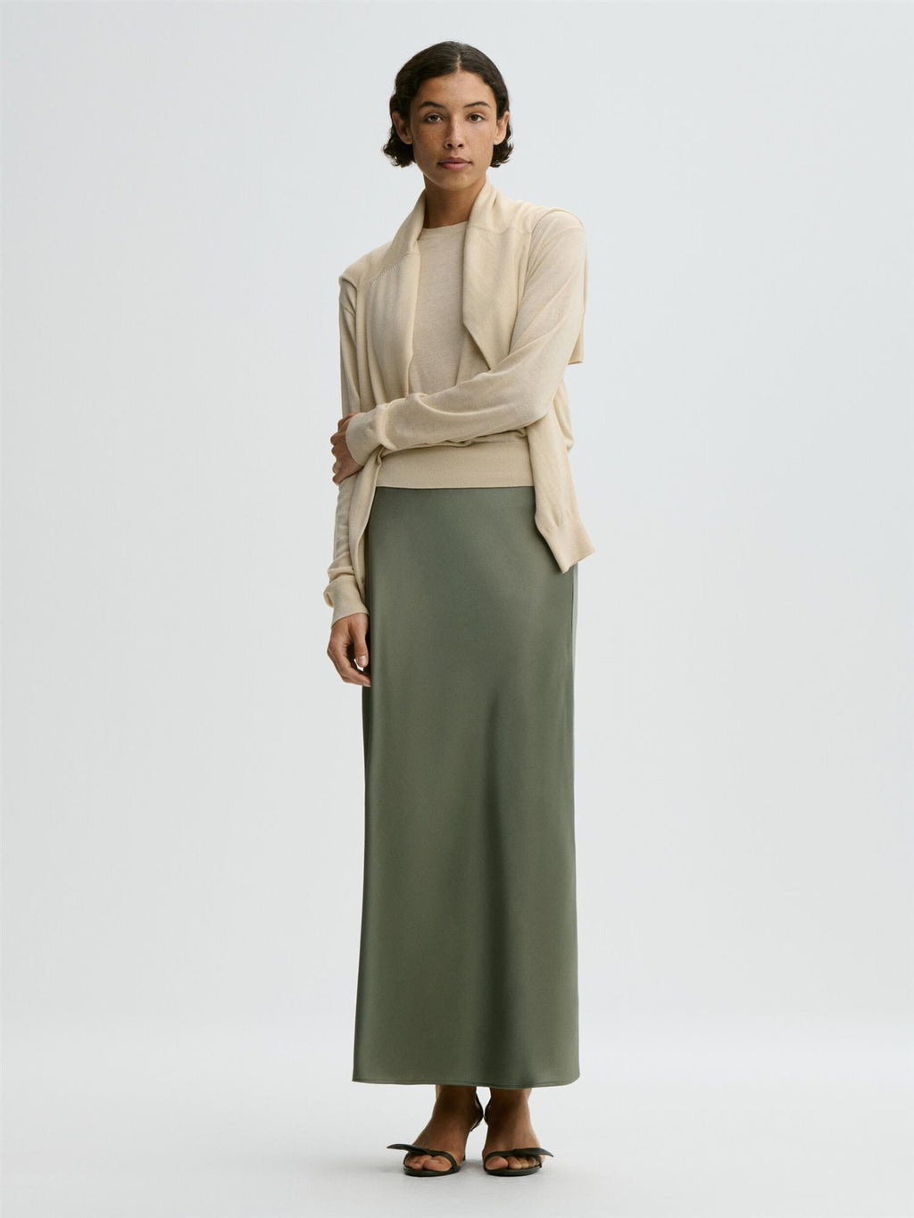 BOSHAN MIDI SKIRT Deep Lichen Green