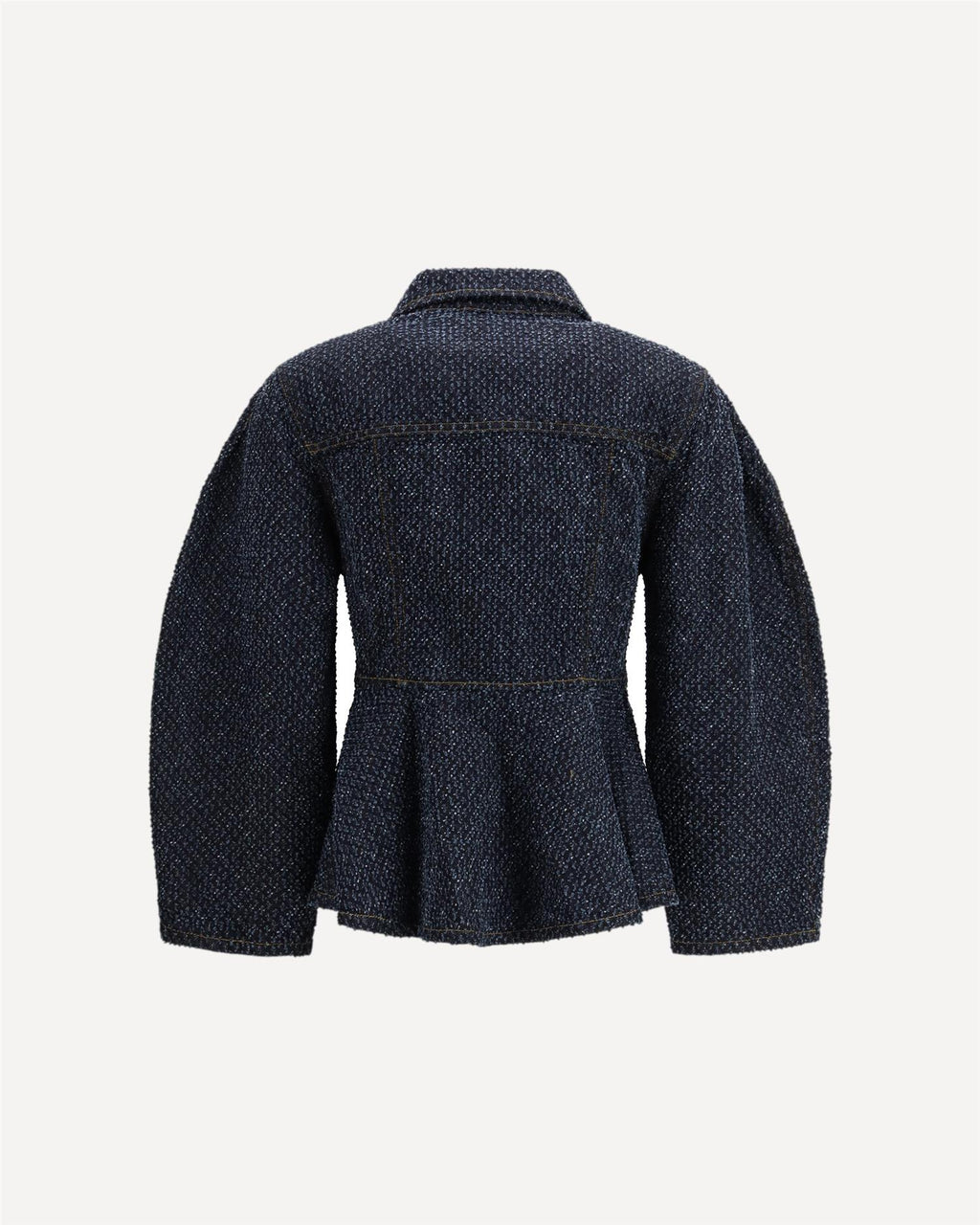 Tweed Denim Peplum Jacket Rinse