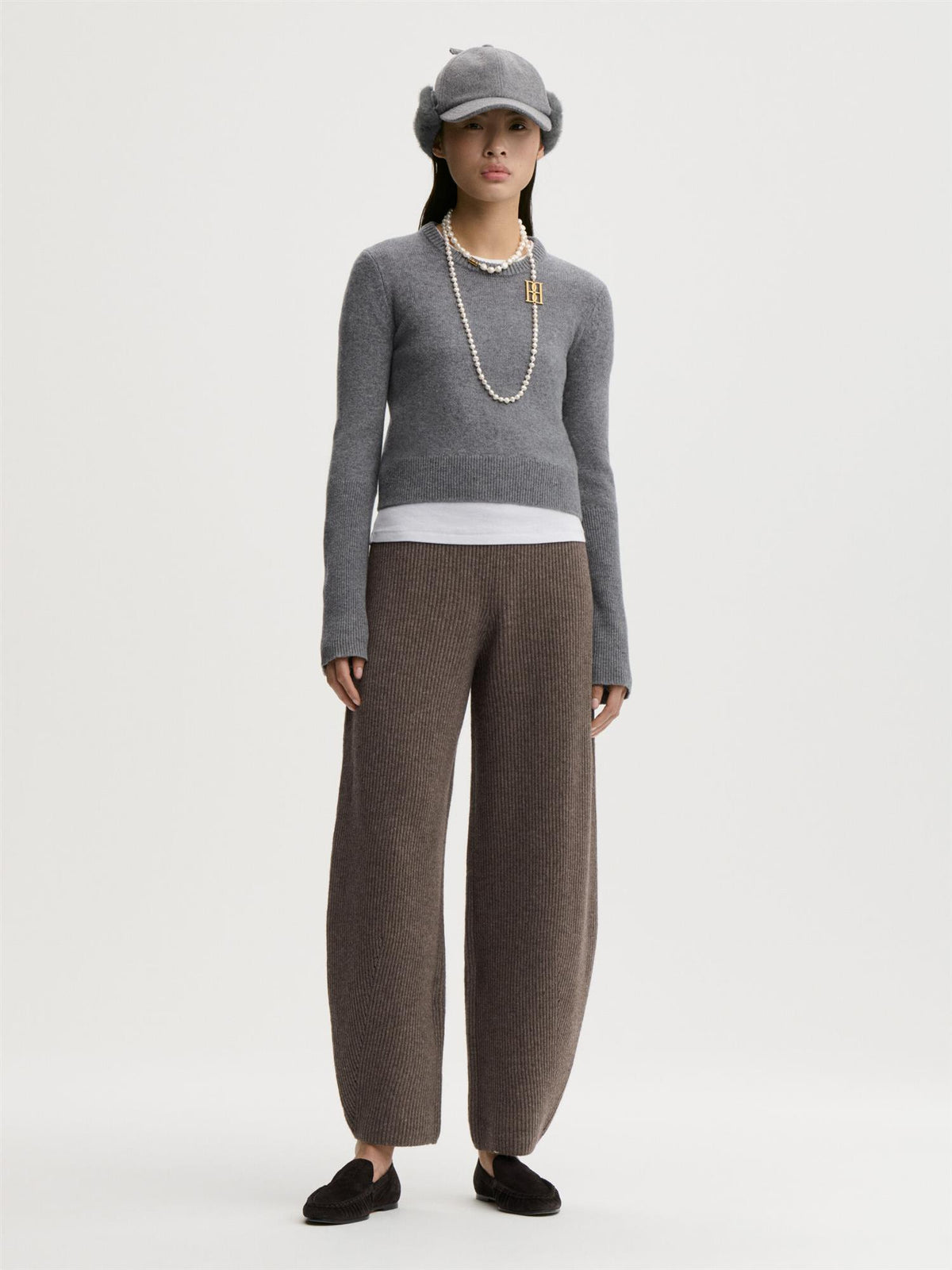 HANNAH Wool Sweater Grey Melange