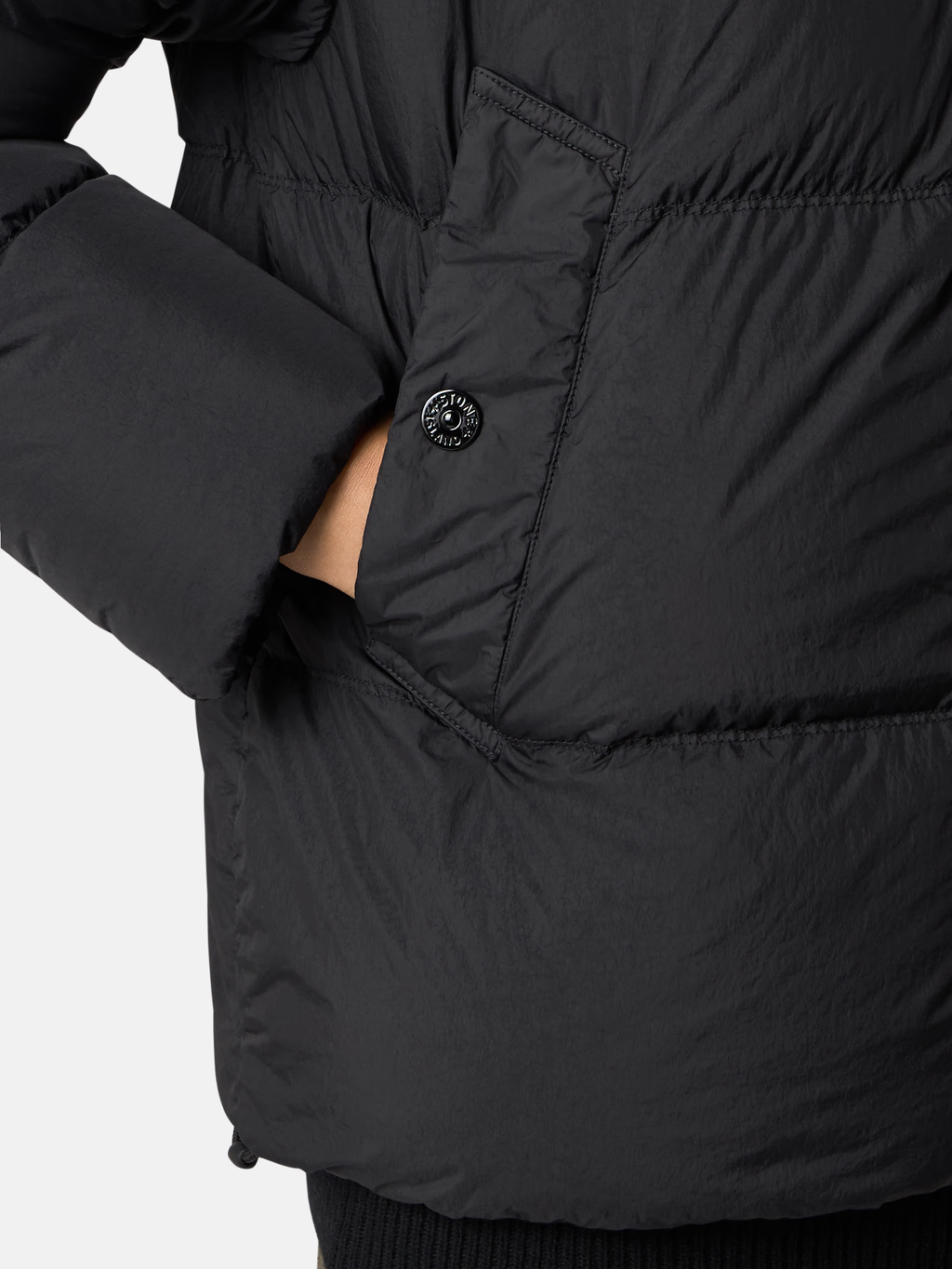 CRINKLE REPS GARMENT DYED DOWN JACKET BLACK