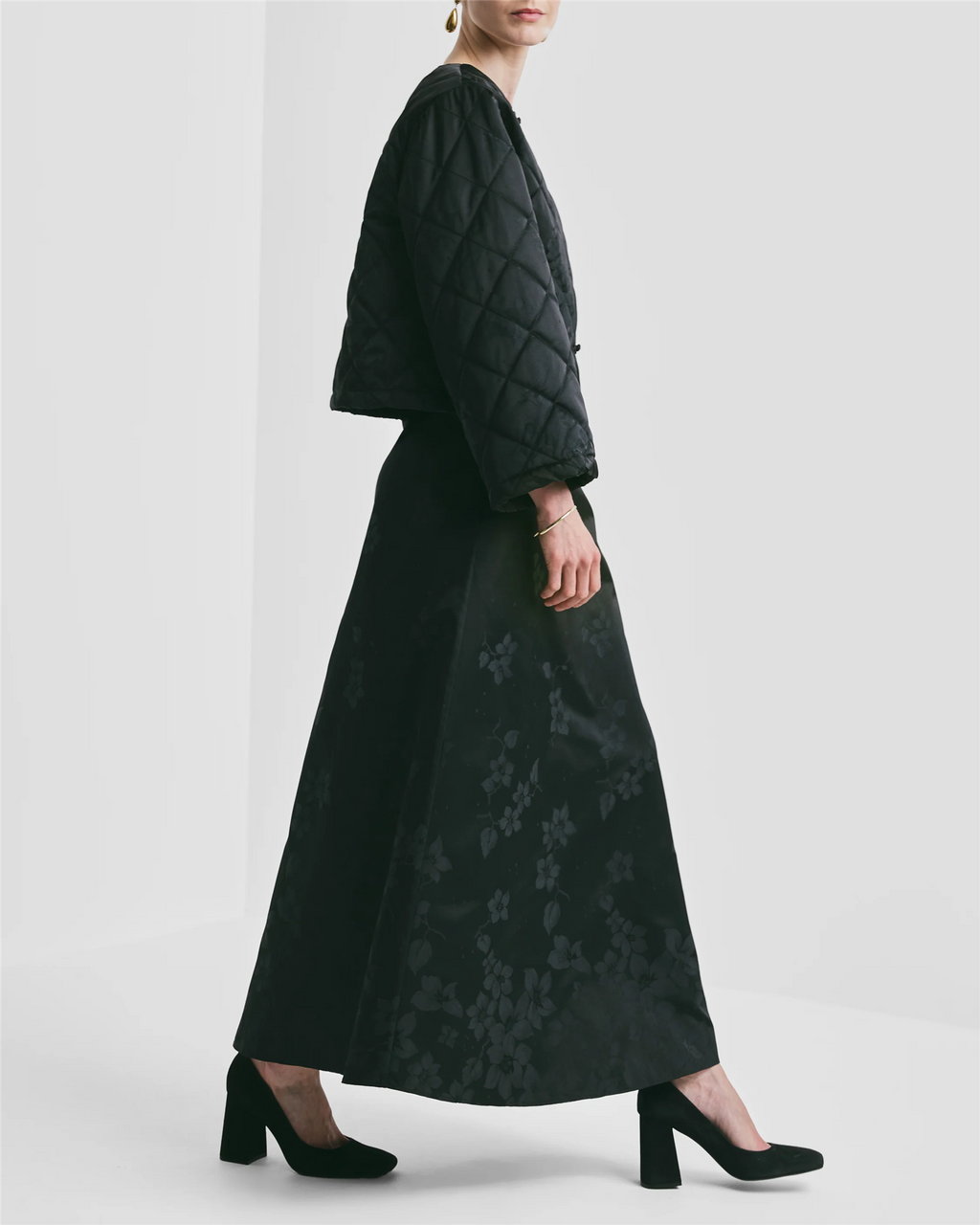 jacquard Maxi Skirt Black