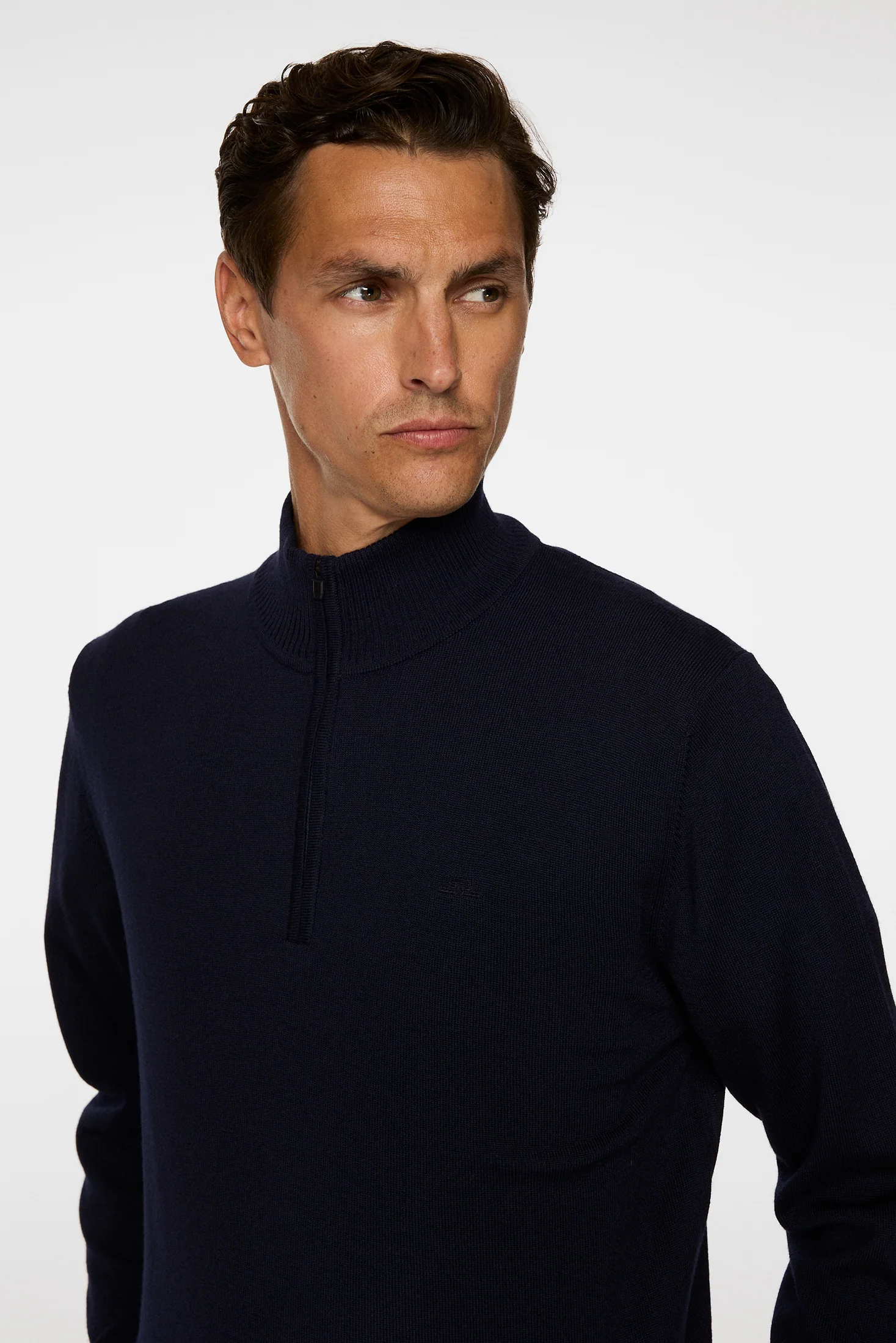 Kiyan Merino Quarter Zip Navy