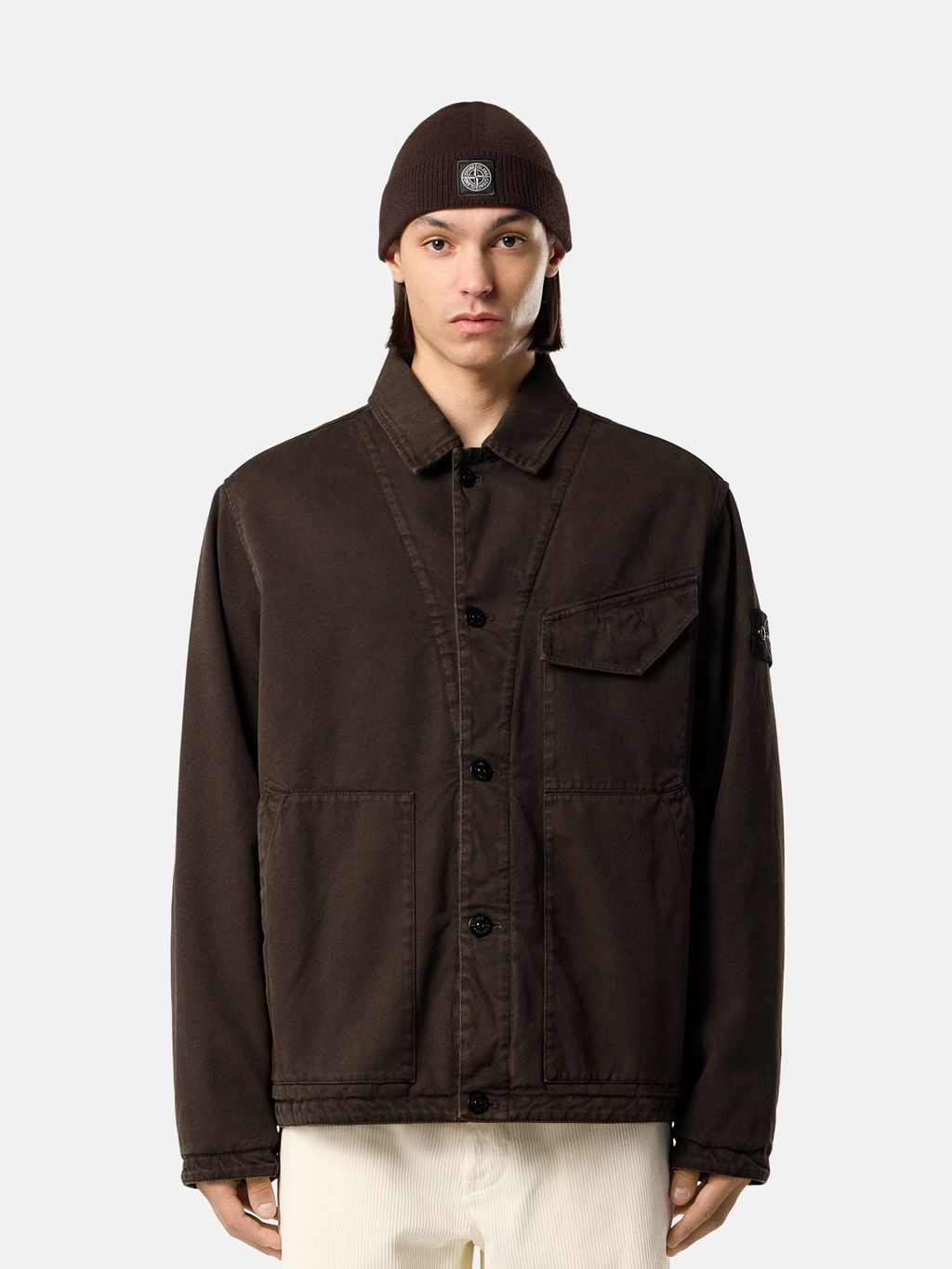 Padded PANAMA COTTON Coach JACKET COAL GREY