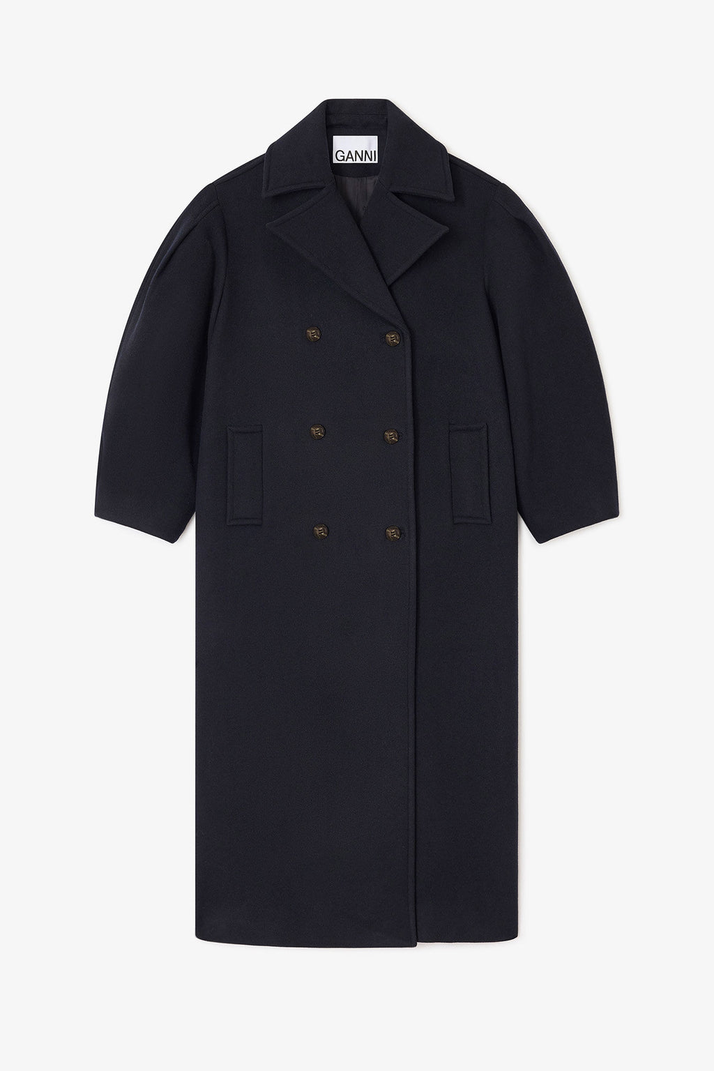 Long Wool Blend Peacoat Sky Captain