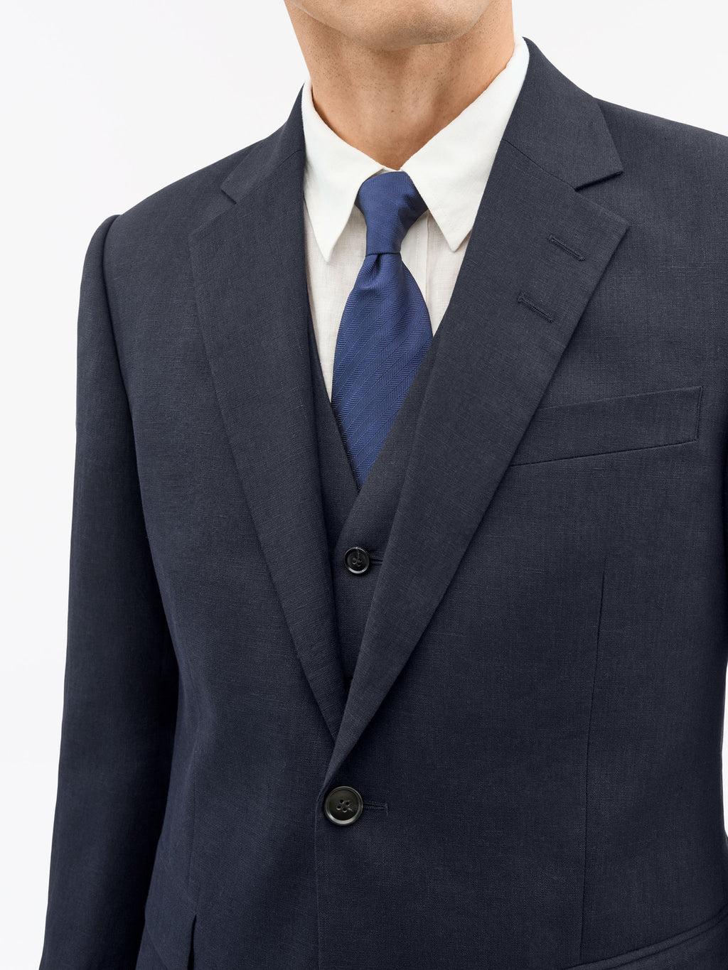 Justin Linen Blazer Midnight Blue