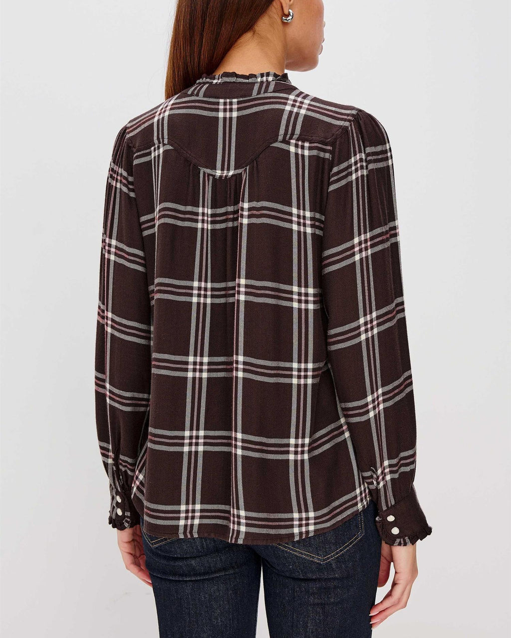 ALANNA PLAID SHIRT BROWN