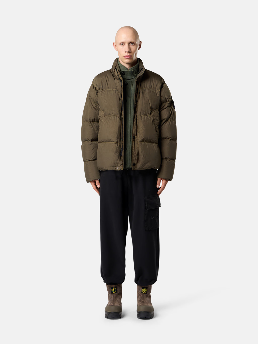 CRINKLE REPS GARMENT DYED DOWN JACKET Military Green