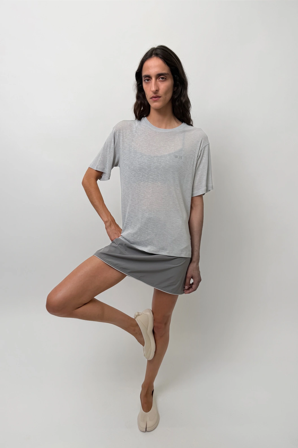 Textured T-shirt Grey
