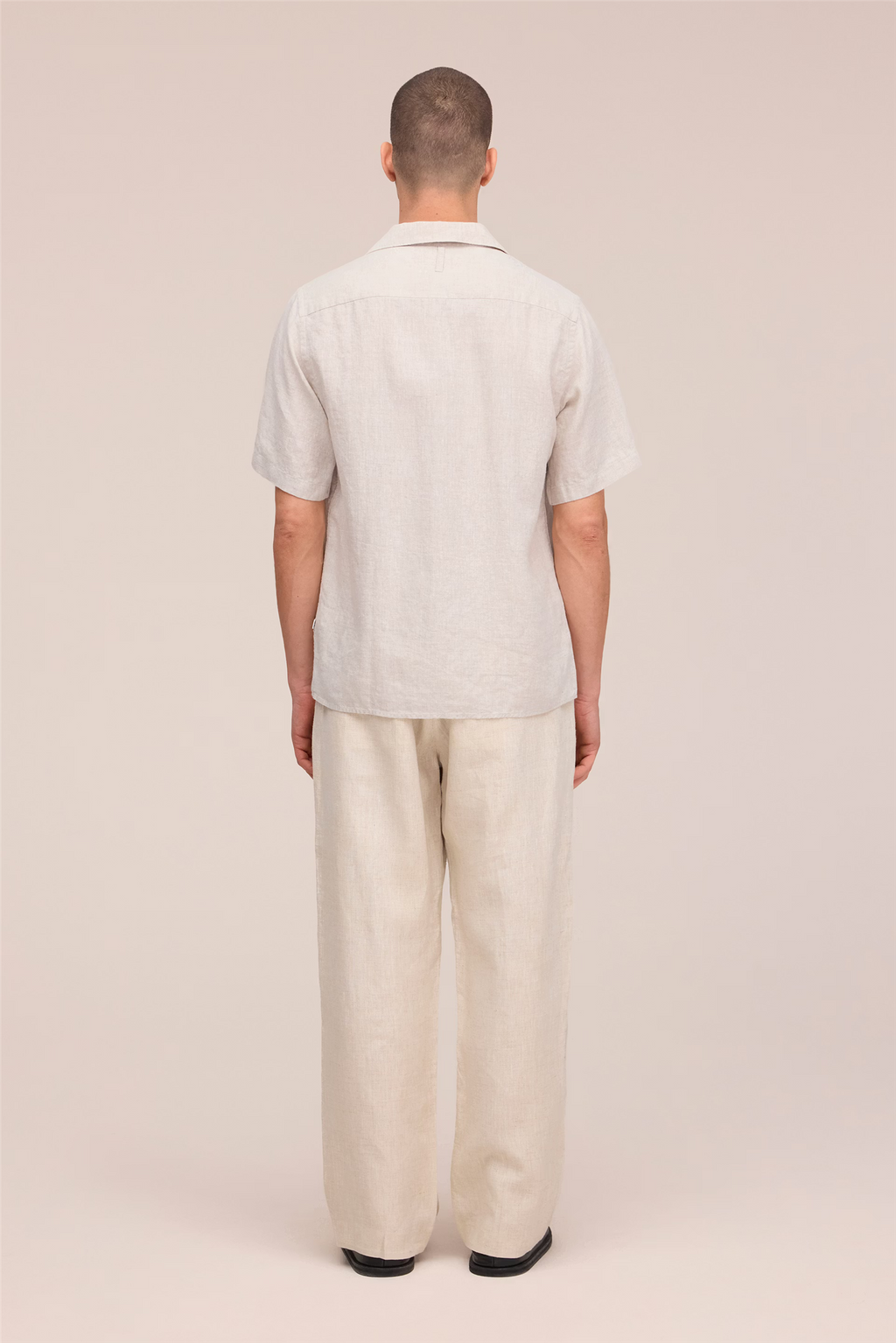 Julio 5708 Open Collar Linen shirt Oat