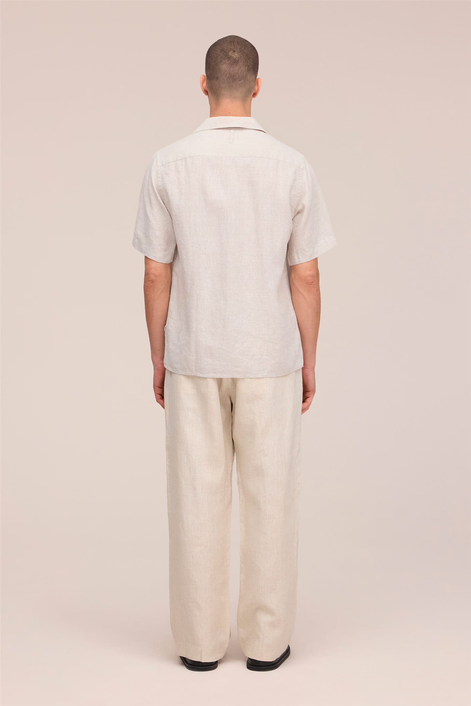 Julio 5708 Open Collar Linen shirt Oat