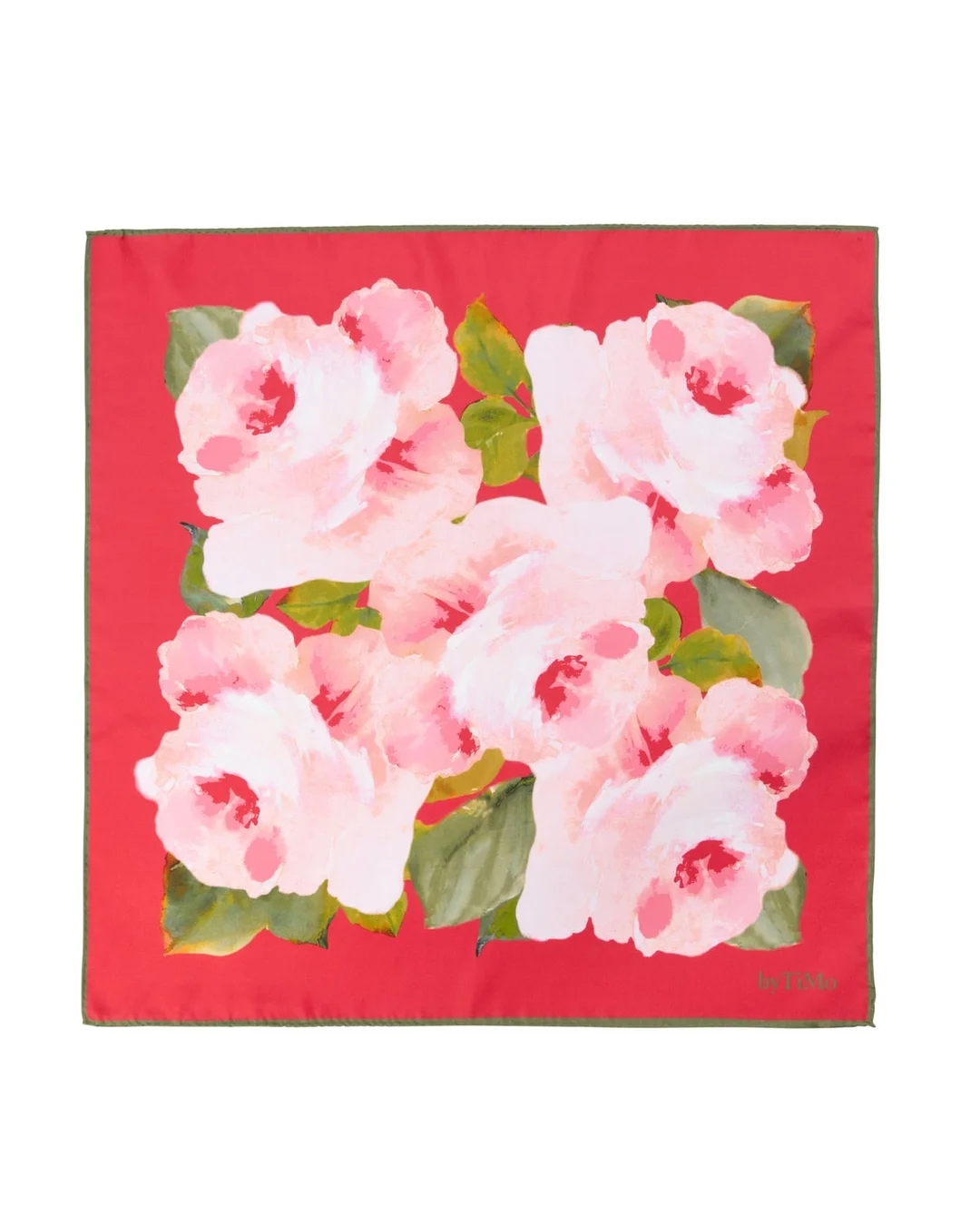Silk Scarf Small Rouge Fleur