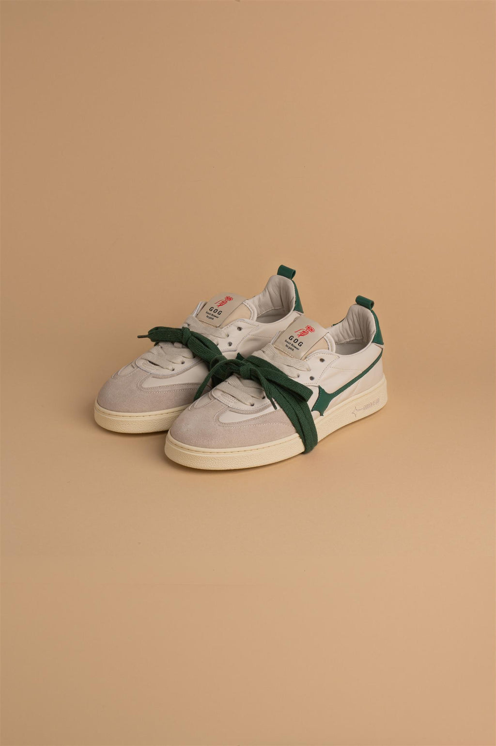 Earth Leather Sneaker Off White/Green