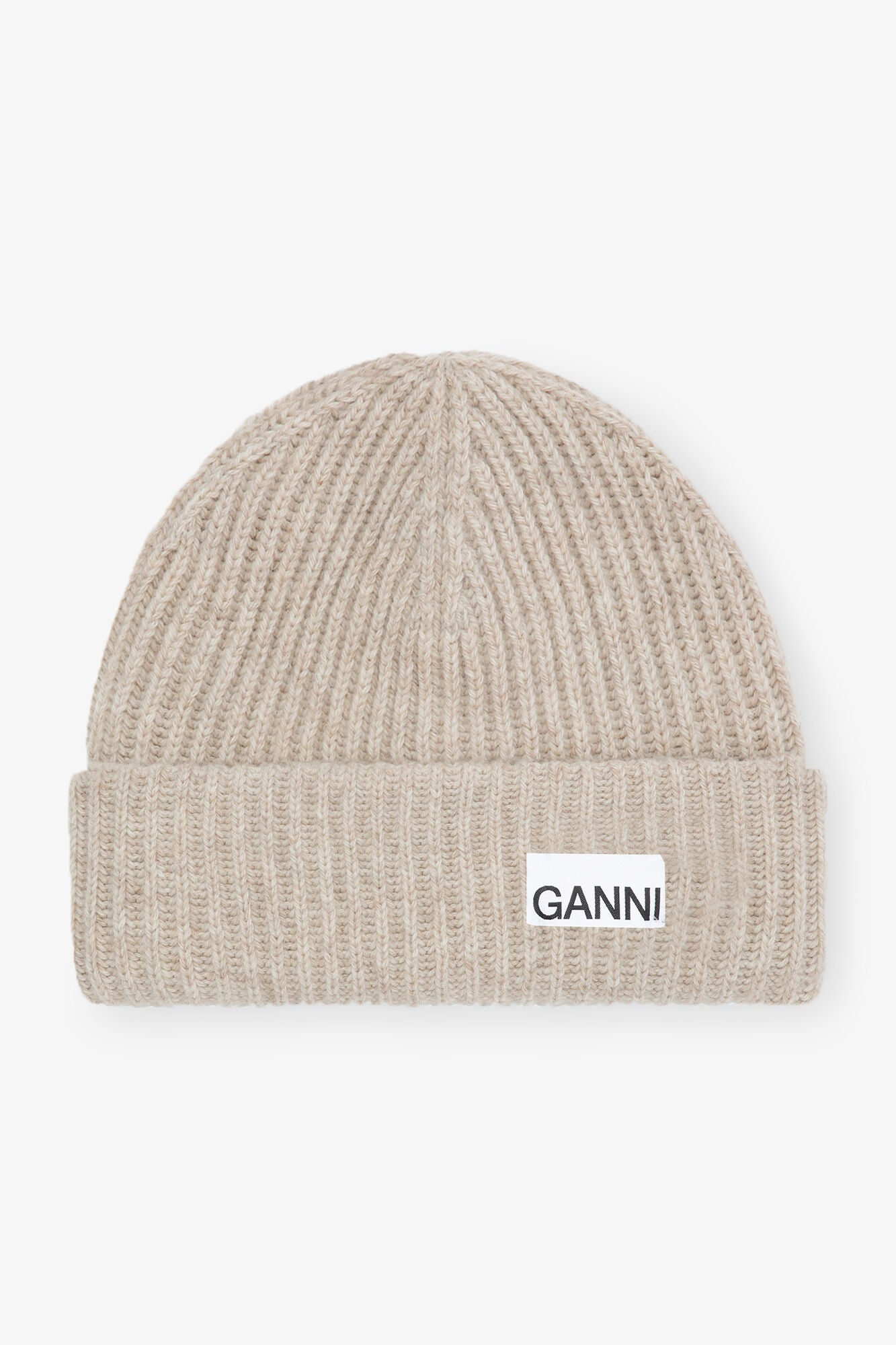 Ribbed Wool Blend Beanie Brazilian Sand