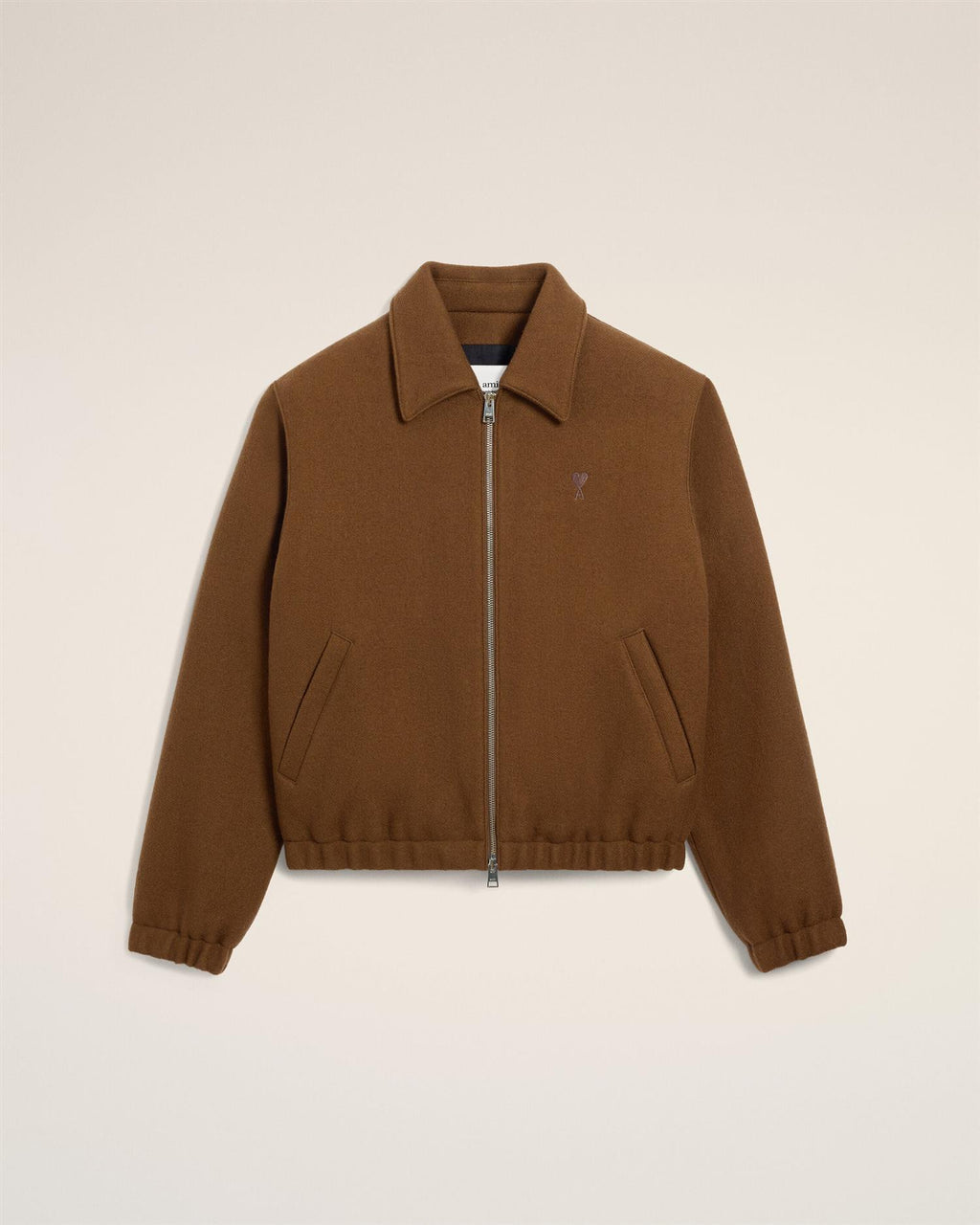 WOOL ADC ZIPPED JACKET HAZELNUT