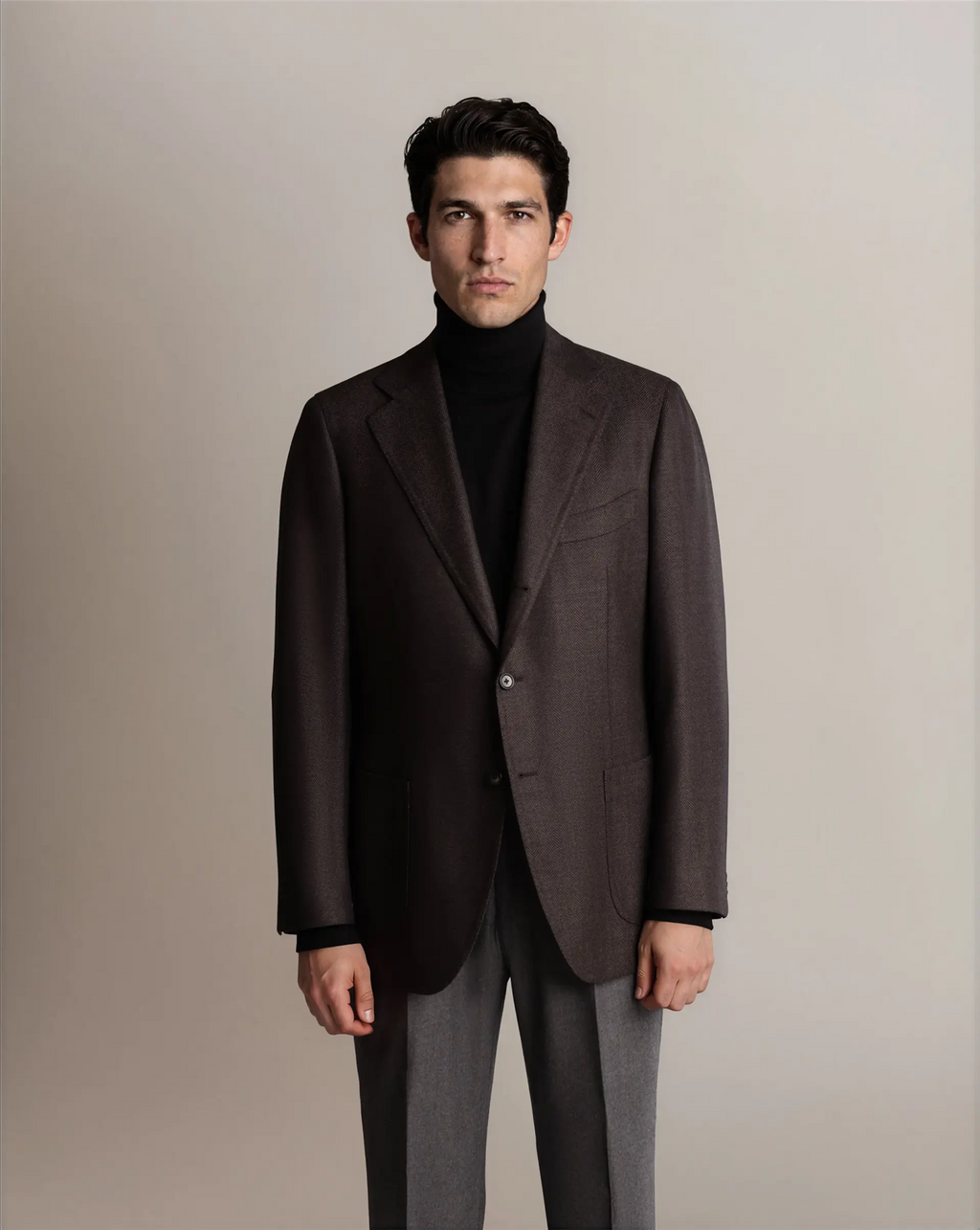 Mod 2 Herringbone Blazer Brown