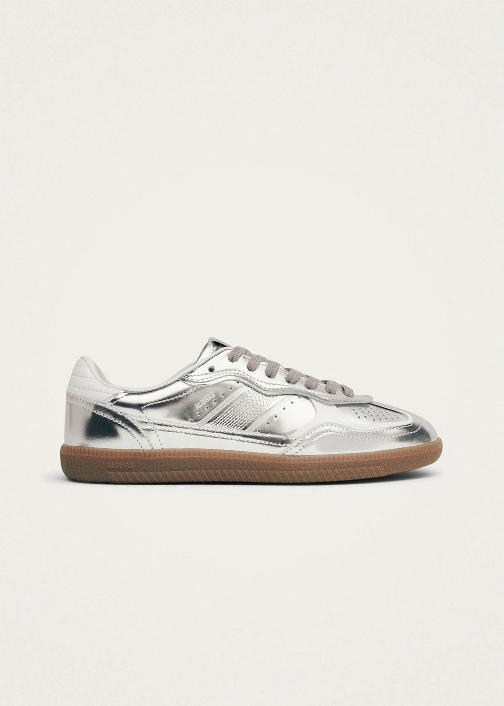 TB.490 Leather Sneakers Rife Shimmer Silver Cream