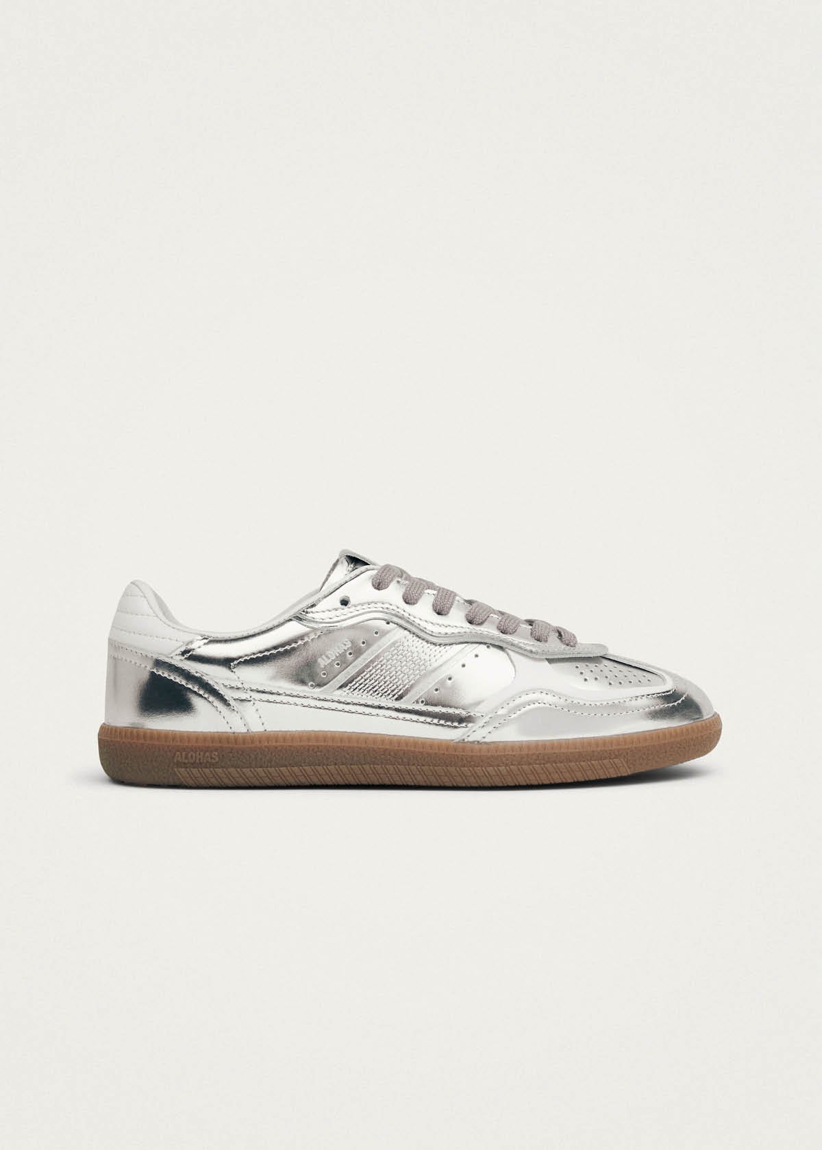 TB.490 Leather Sneakers Rife Shimmer Silver Cream